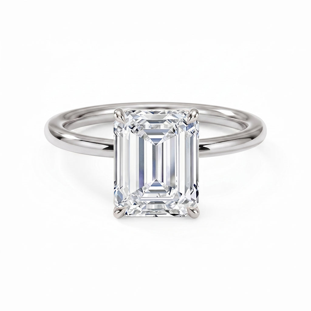 Flora Emerald Solitaire Ring