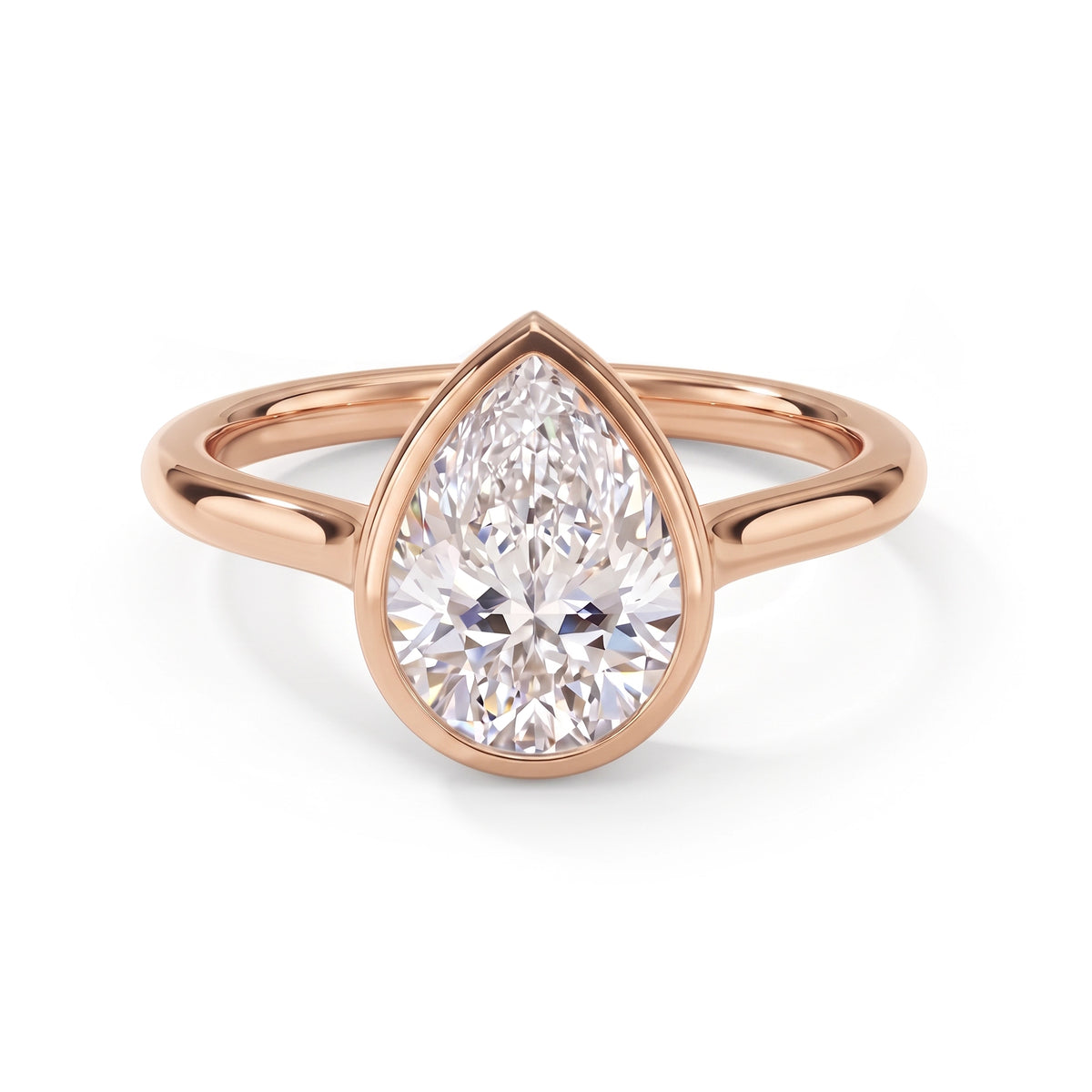 Luna Pear Solitaire Ring