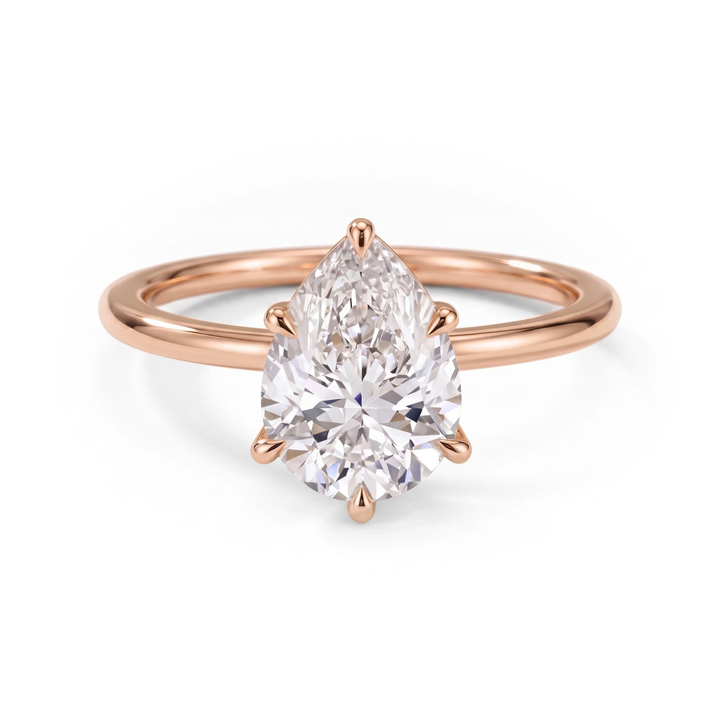 Classic Six-Prong Pear Solitaire Ring