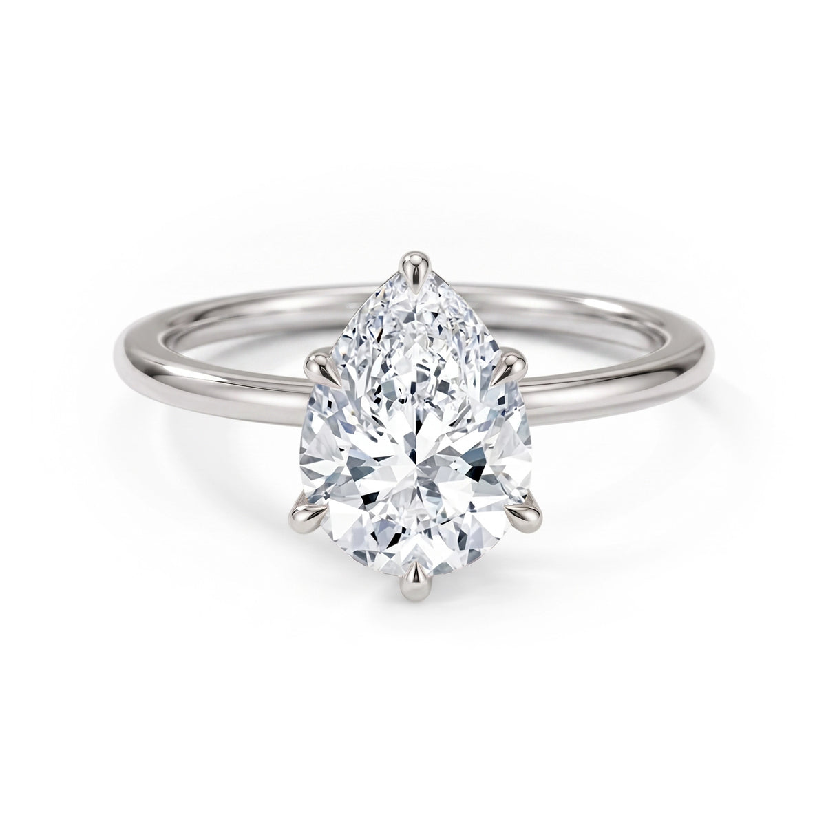 Classic Six-Prong Pear Solitaire Ring