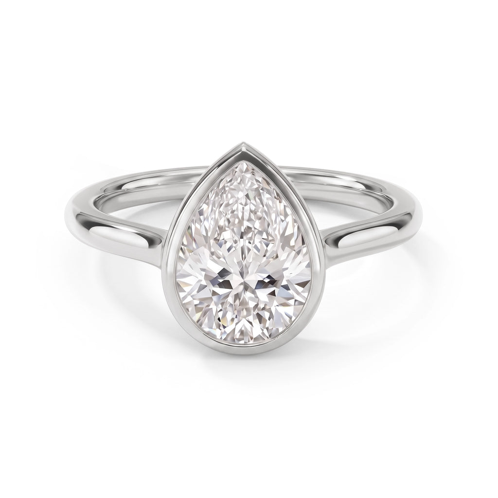 Luna Pear Solitaire Ring