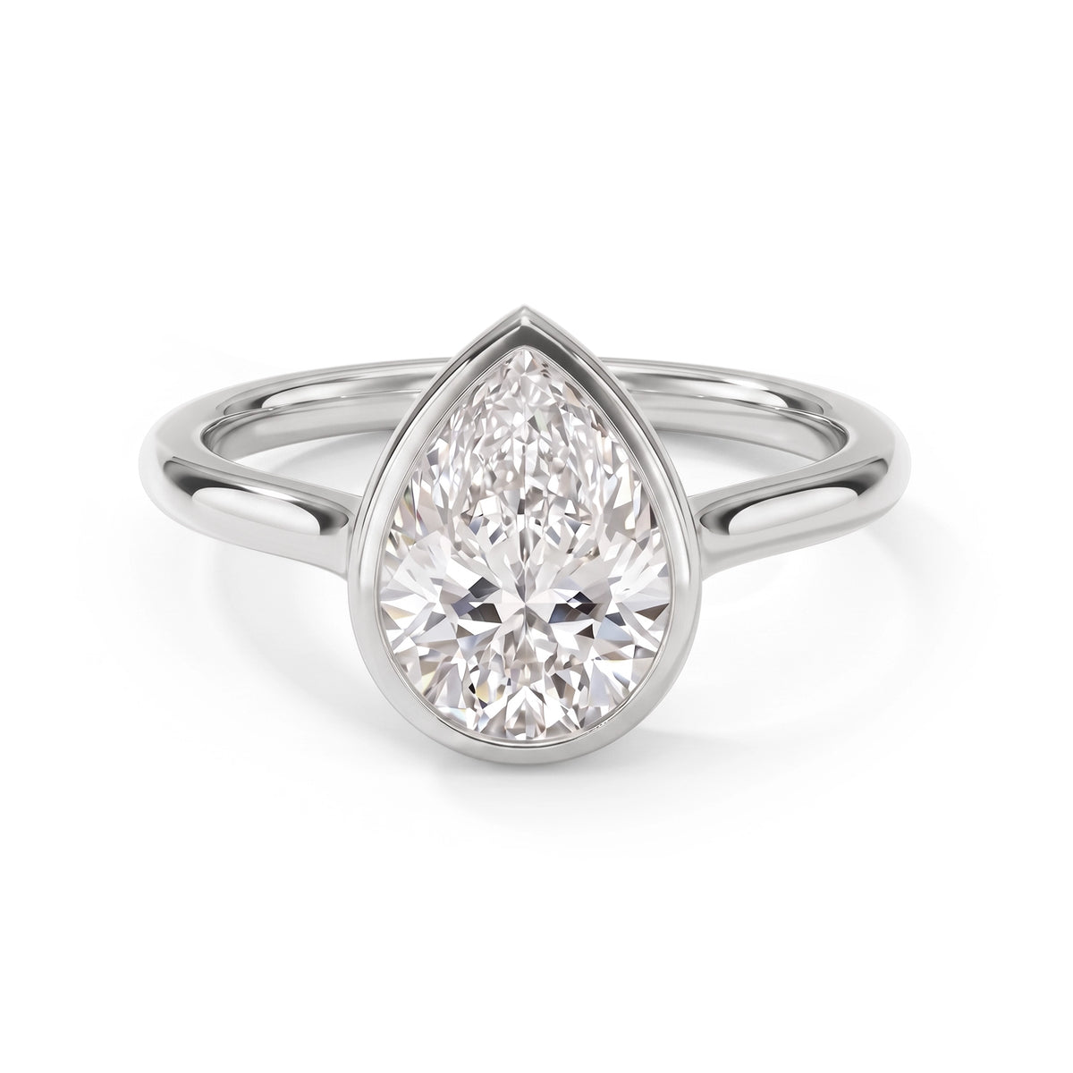 Luna Pear Solitaire Ring