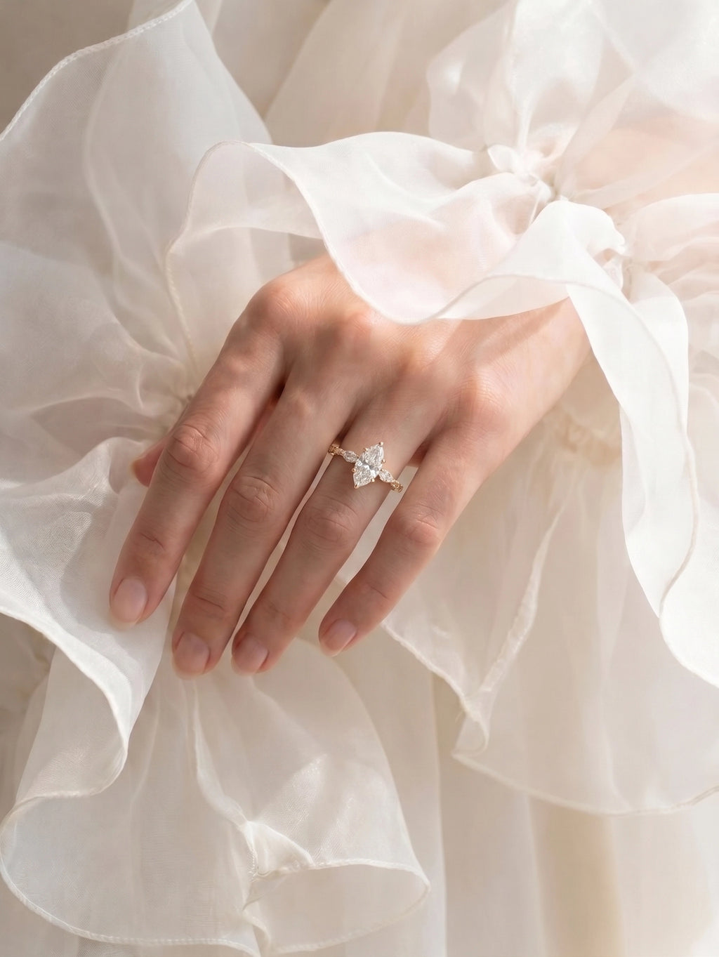 Ivy Hidden Halo Marquise Ring