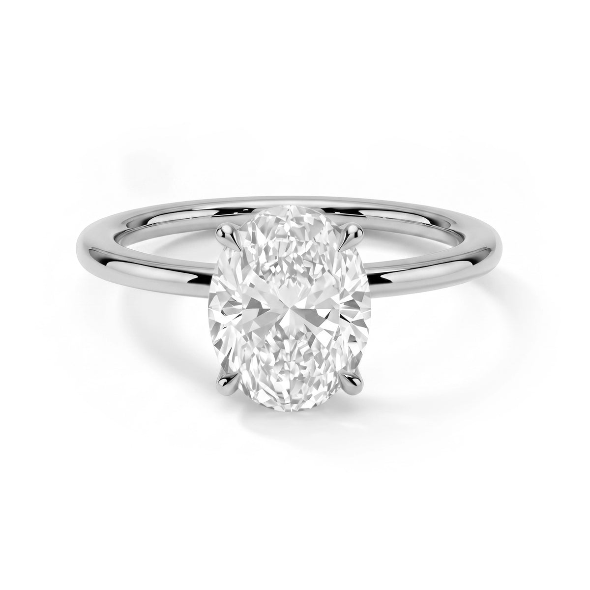 Classic Four-Prong Oval Solitaire Ring