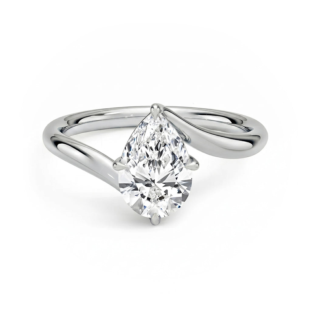 Embrace Pear Solitaire Ring