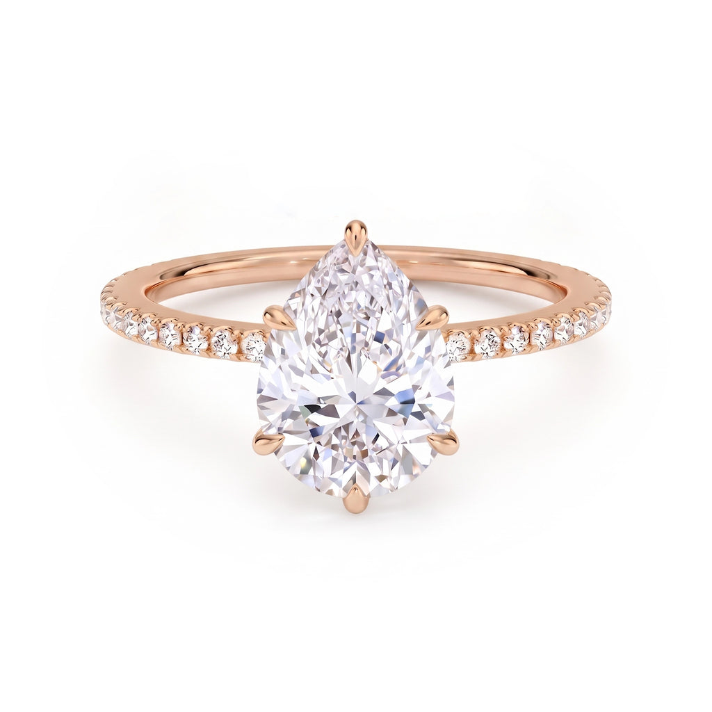 Lumina Pavé Pear Ring
