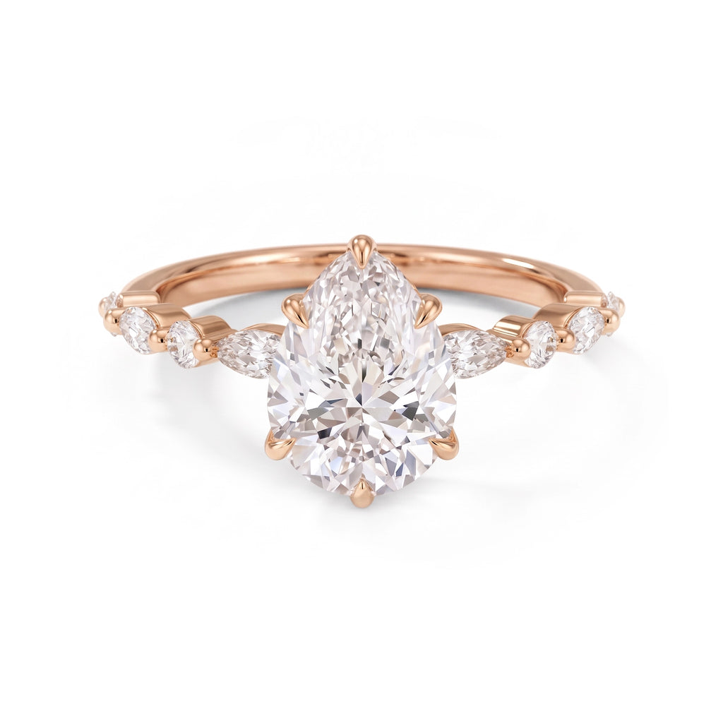 Ivy Hidden Halo Pear Ring