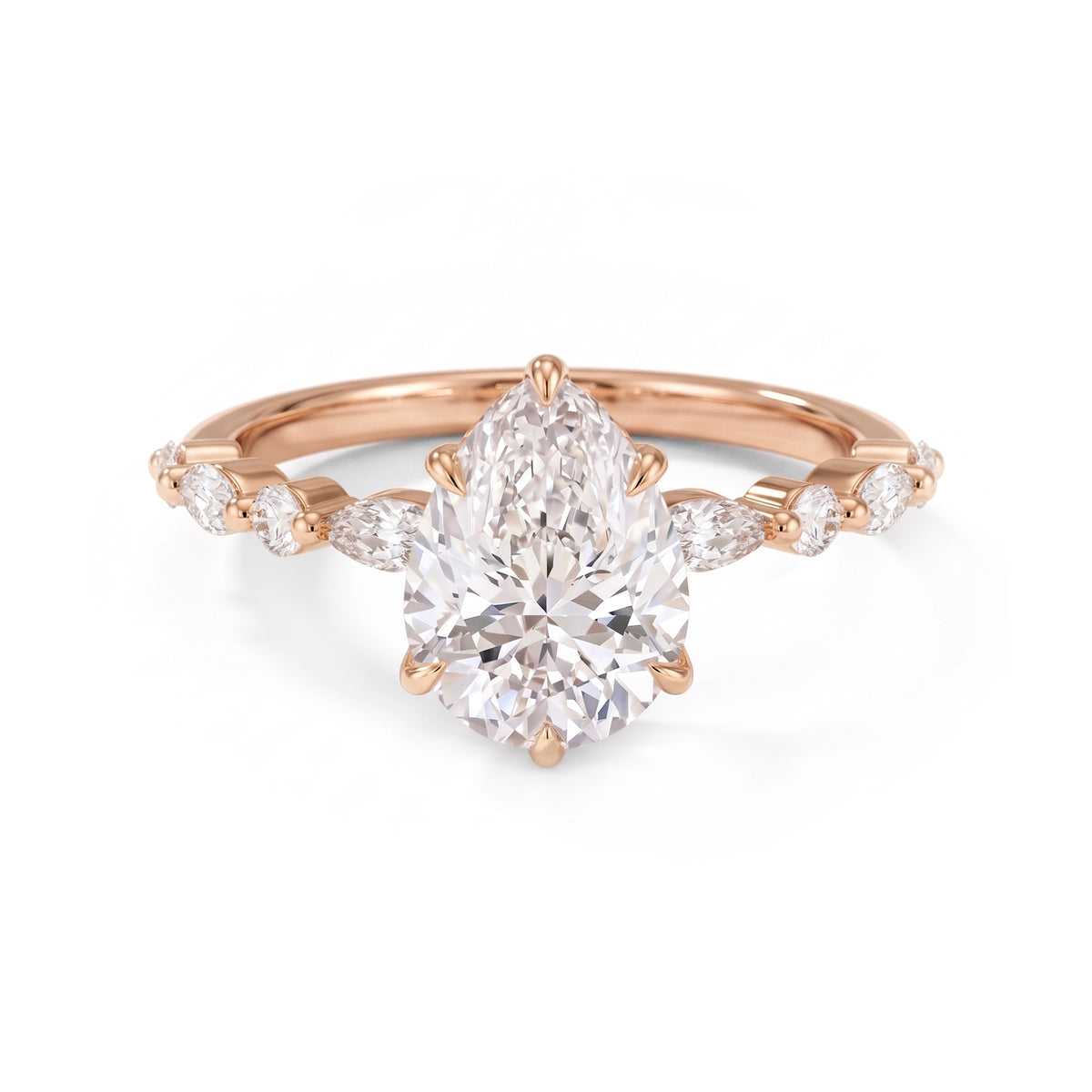 Ivy Hidden Halo Pear Ring