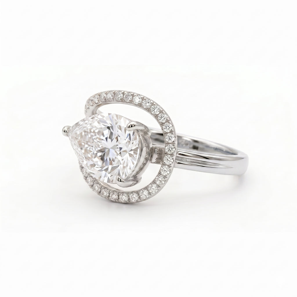 Aurora Halo Pear Ring
