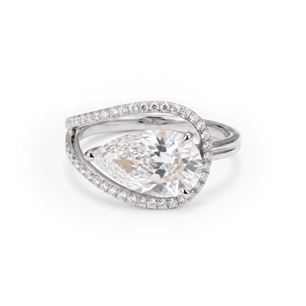 Aurora Halo Pear Ring