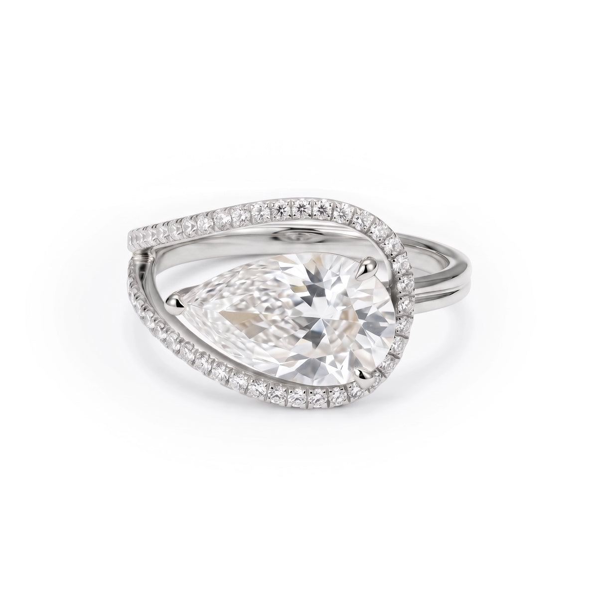 Aurora Halo Pear Ring