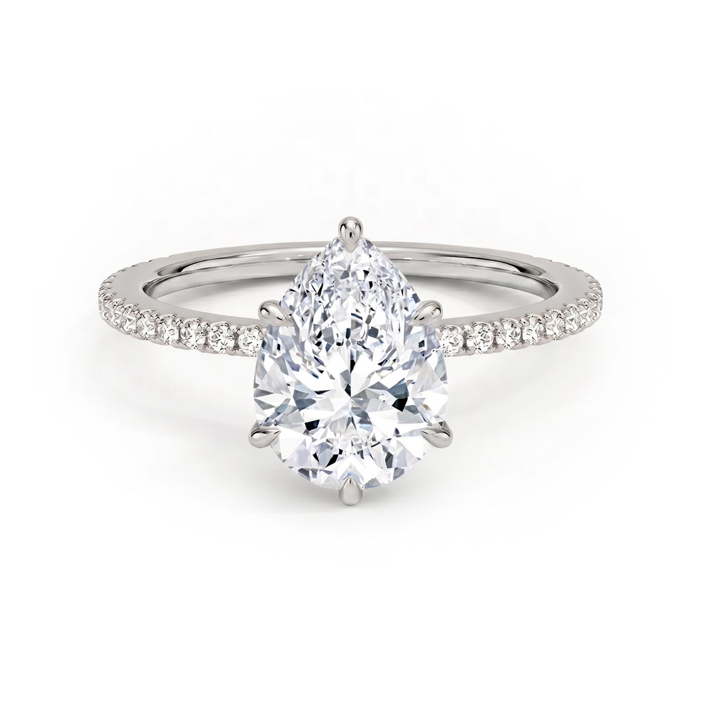 Lumina Pavé Pear Ring