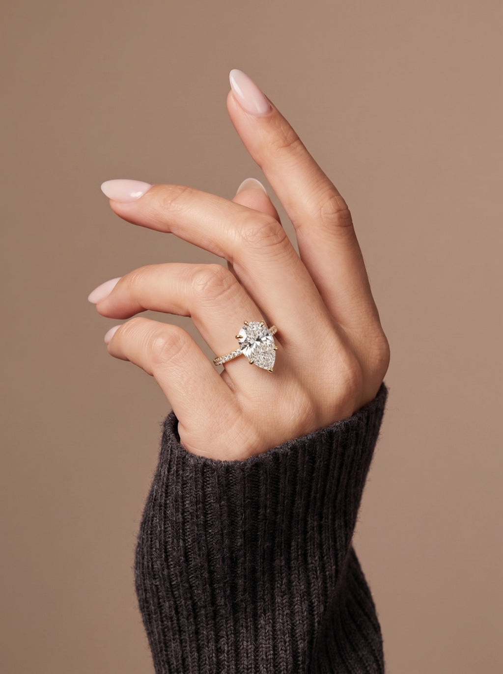 Lumina Pavé Pear Ring