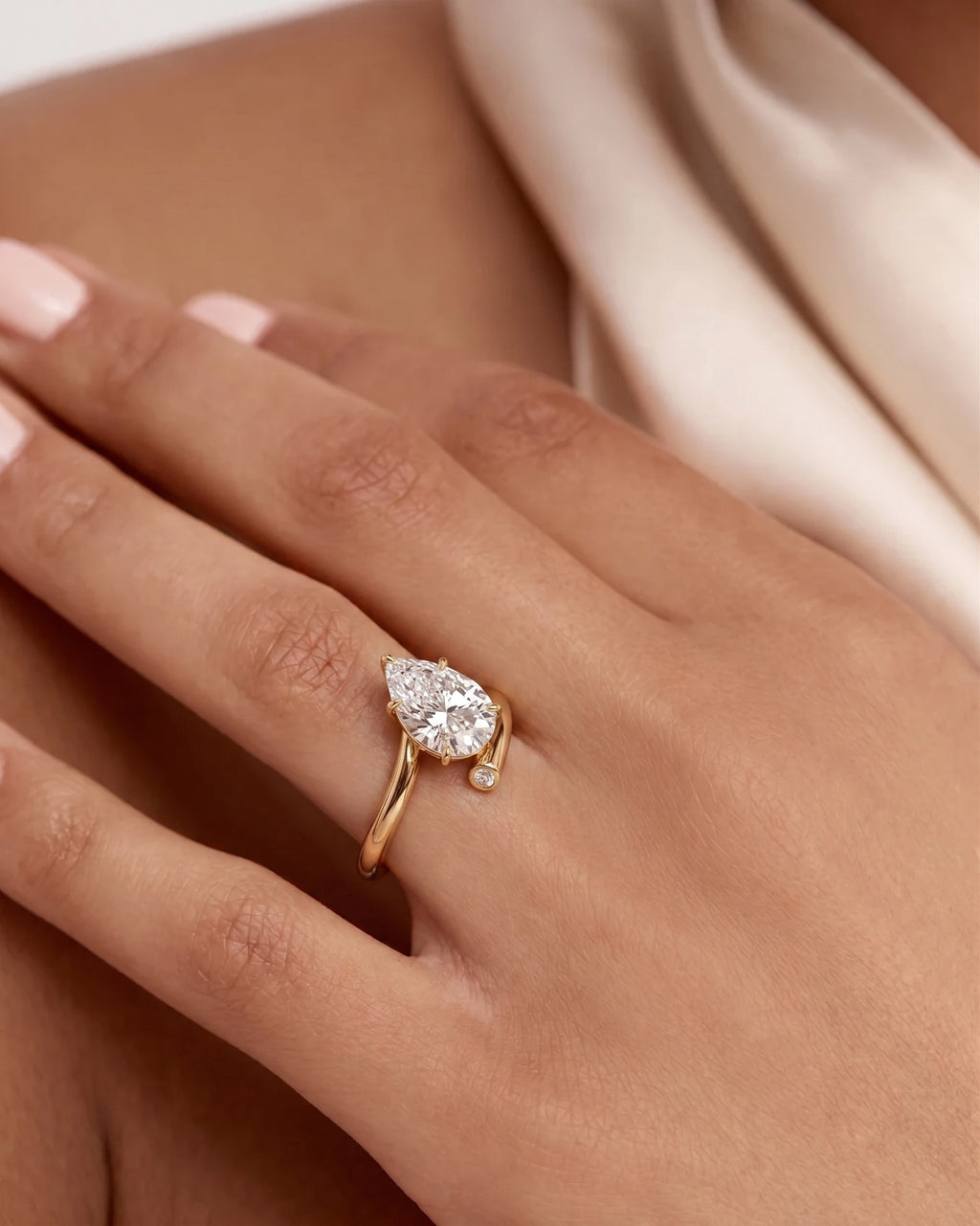 Eternal Orbit Pear Ring