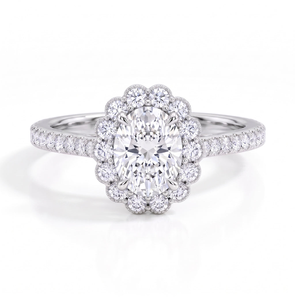 Heart of Helios - Oval Halo Ring