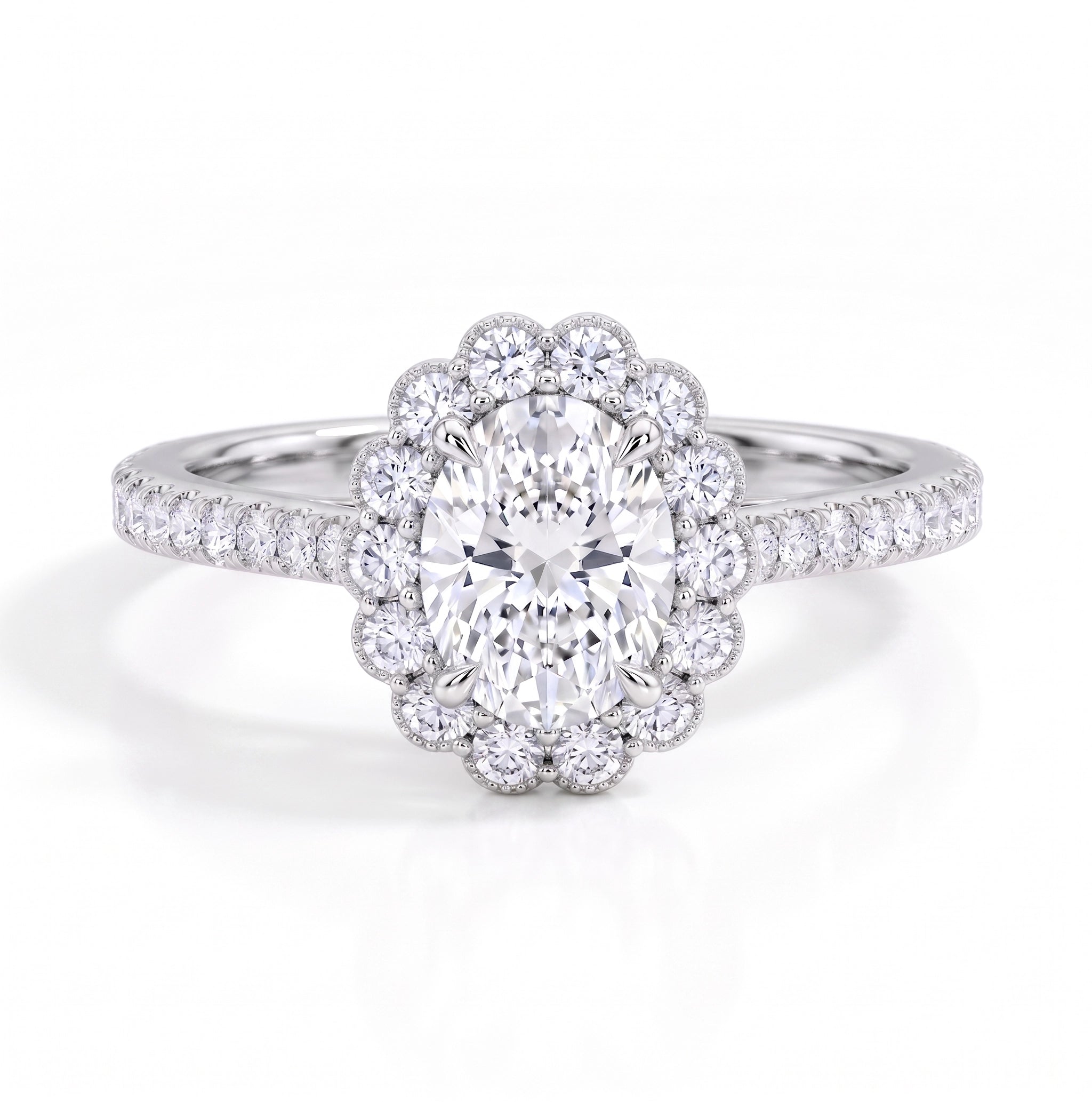 Heart of Helios - Oval Halo Ring