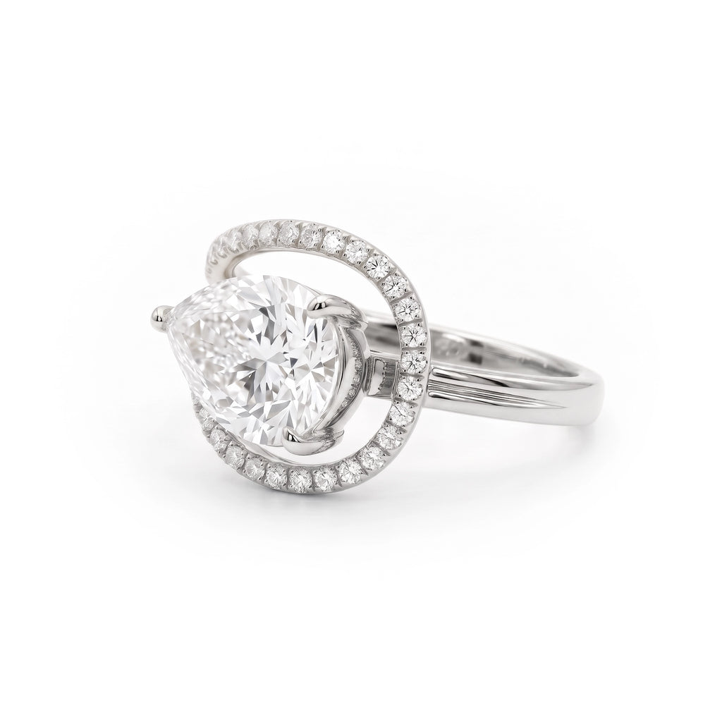 Aurora Halo Pear Ring
