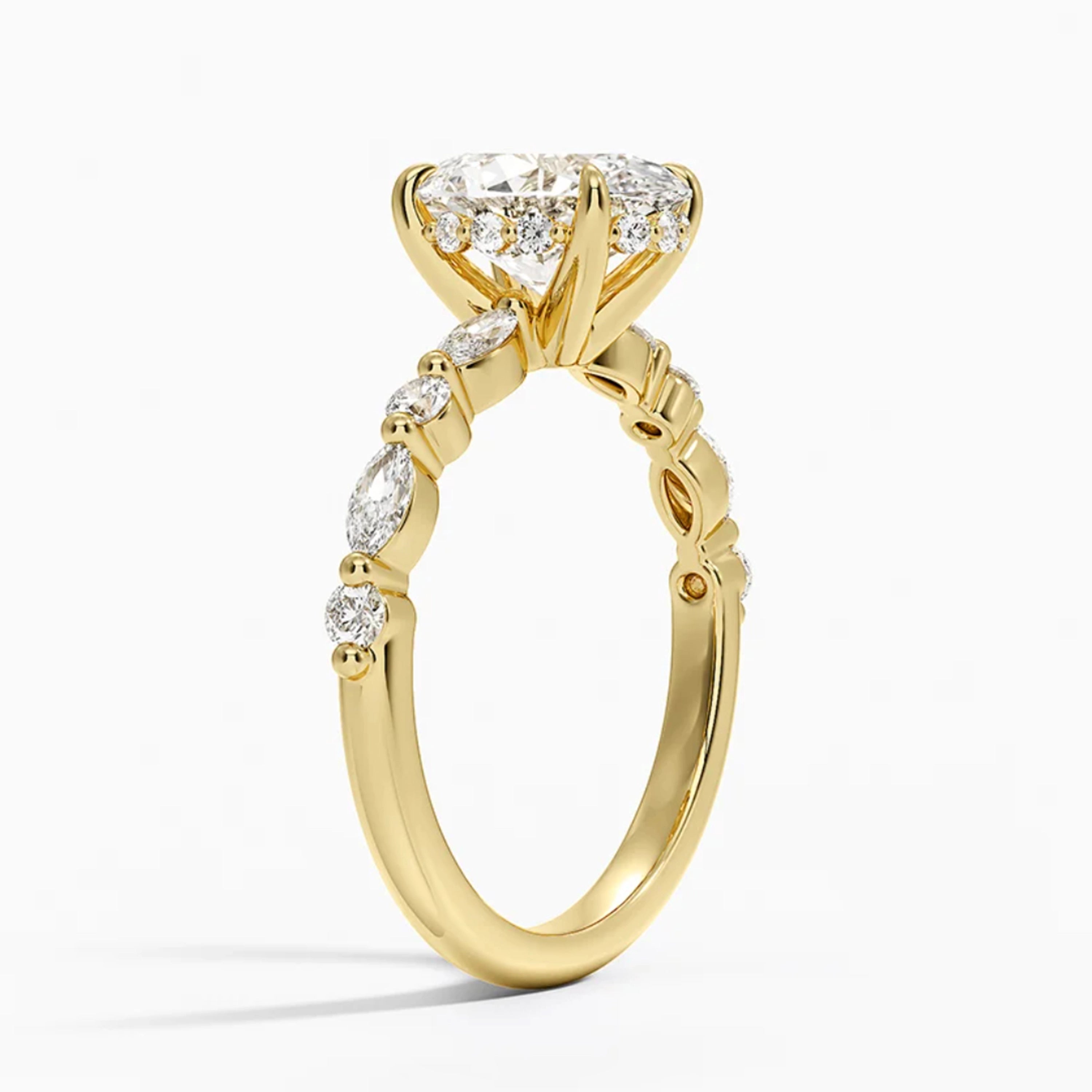 Ivy Hidden Halo Oval Ring