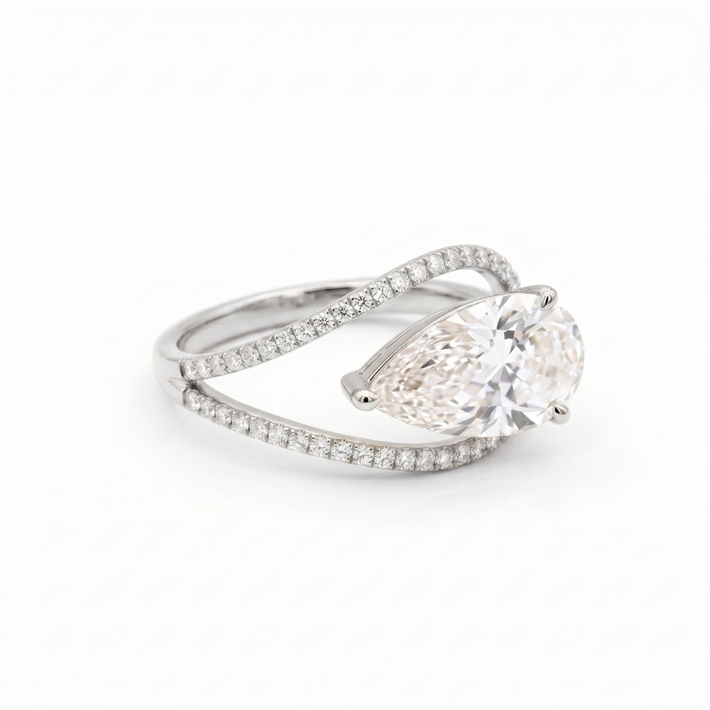 Aurora Halo Pear Ring