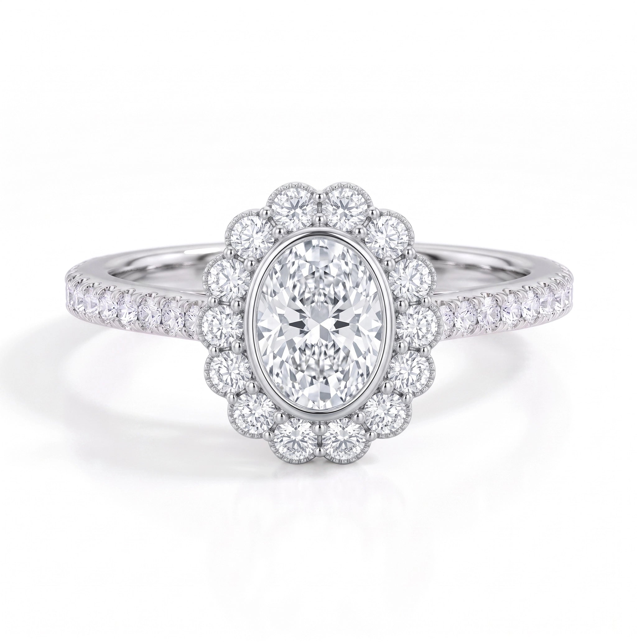 Heart of Helios - Oval Halo Ring