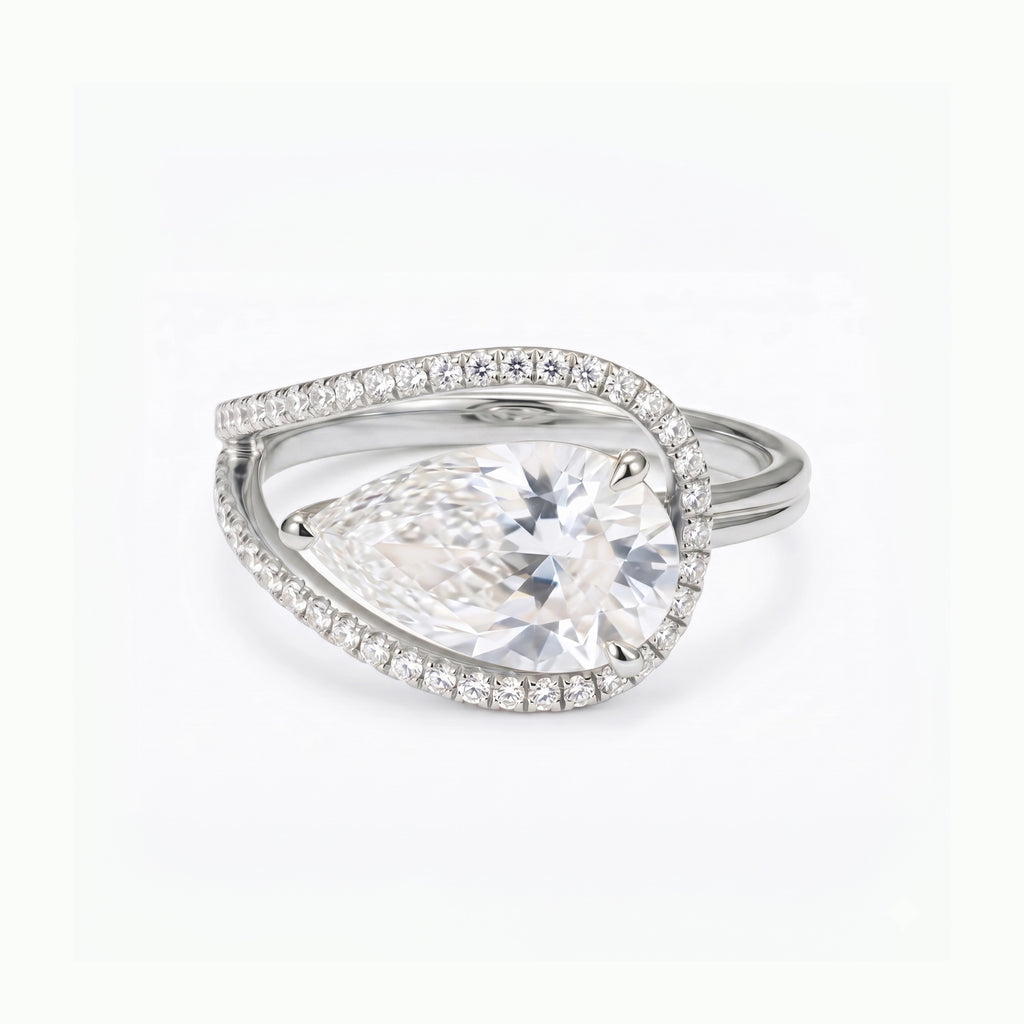 Aurora Halo Pear Ring