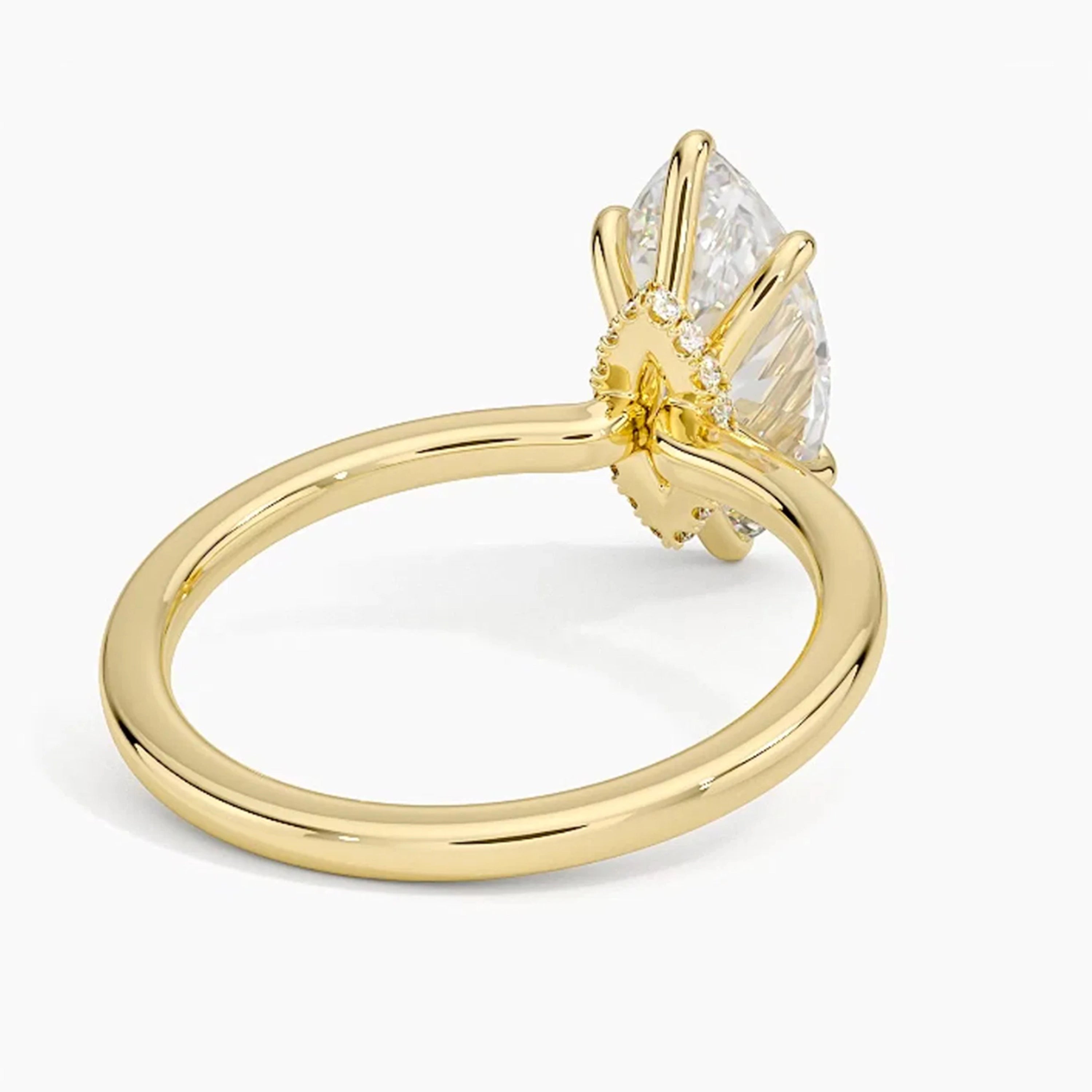Hidden Halo Marquise Solitaire Ring