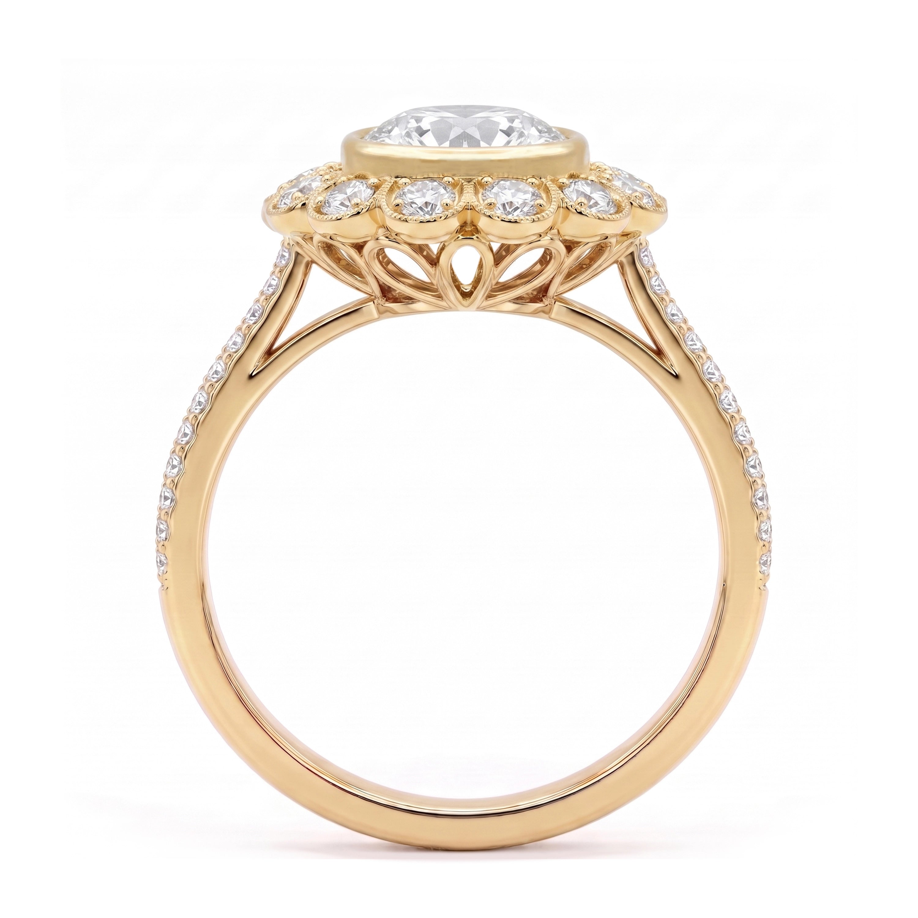 Heart of Helios - Oval Halo Ring
