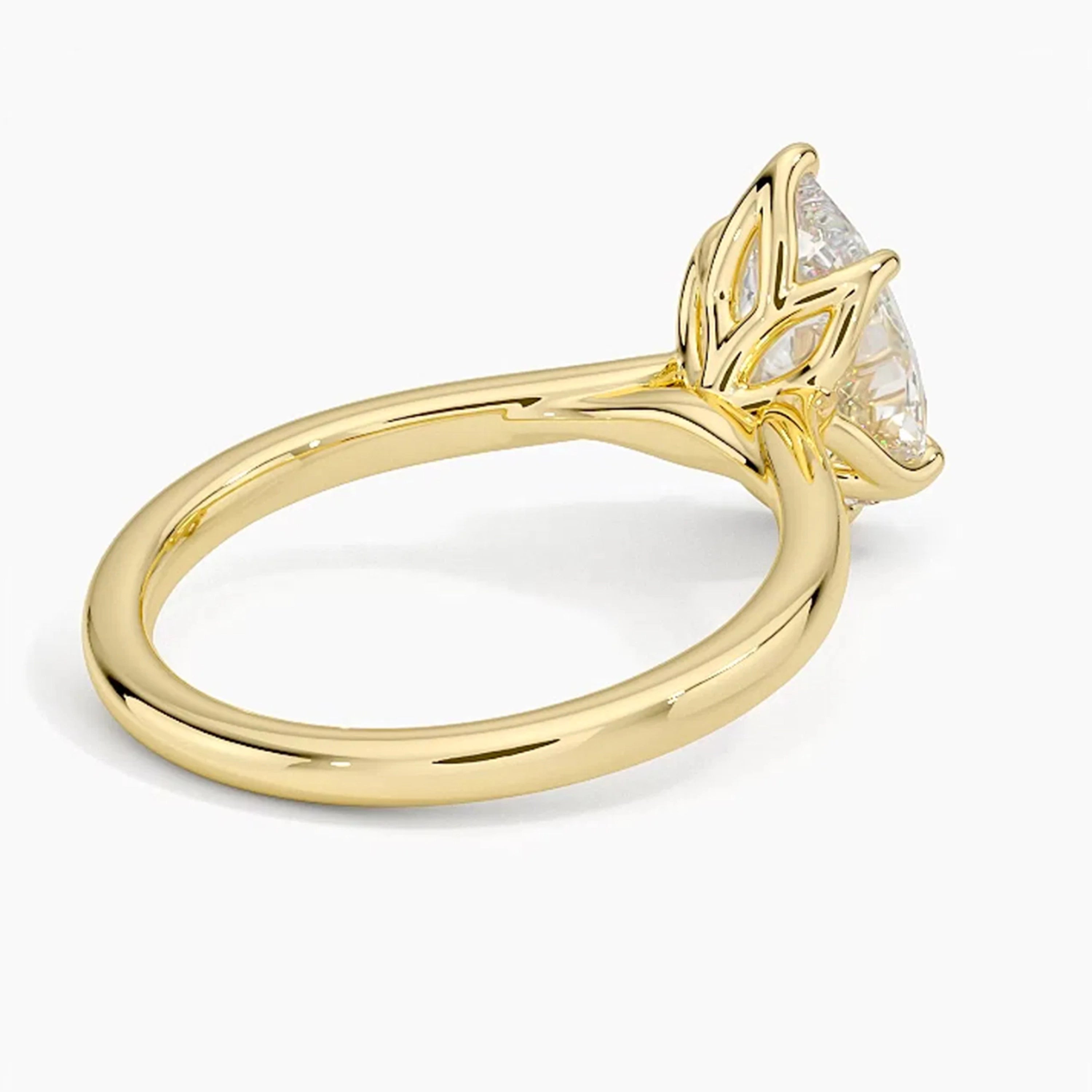 Flora Pear Solitaire Ring