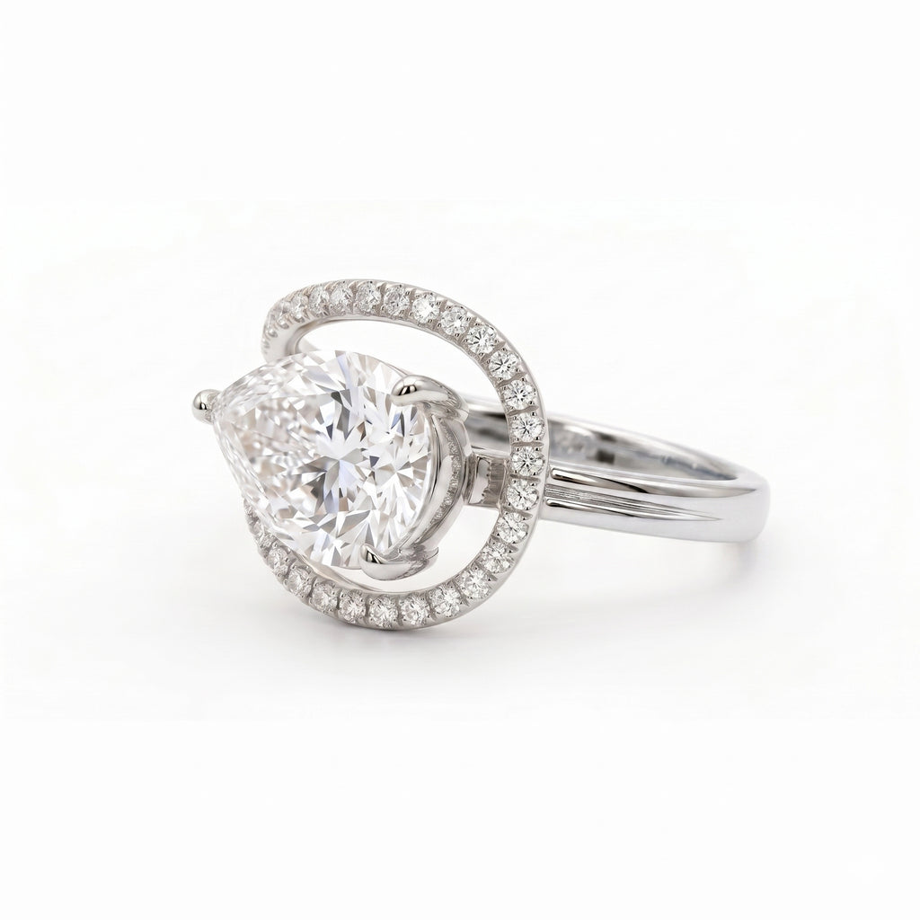 Aurora Halo Pear Ring