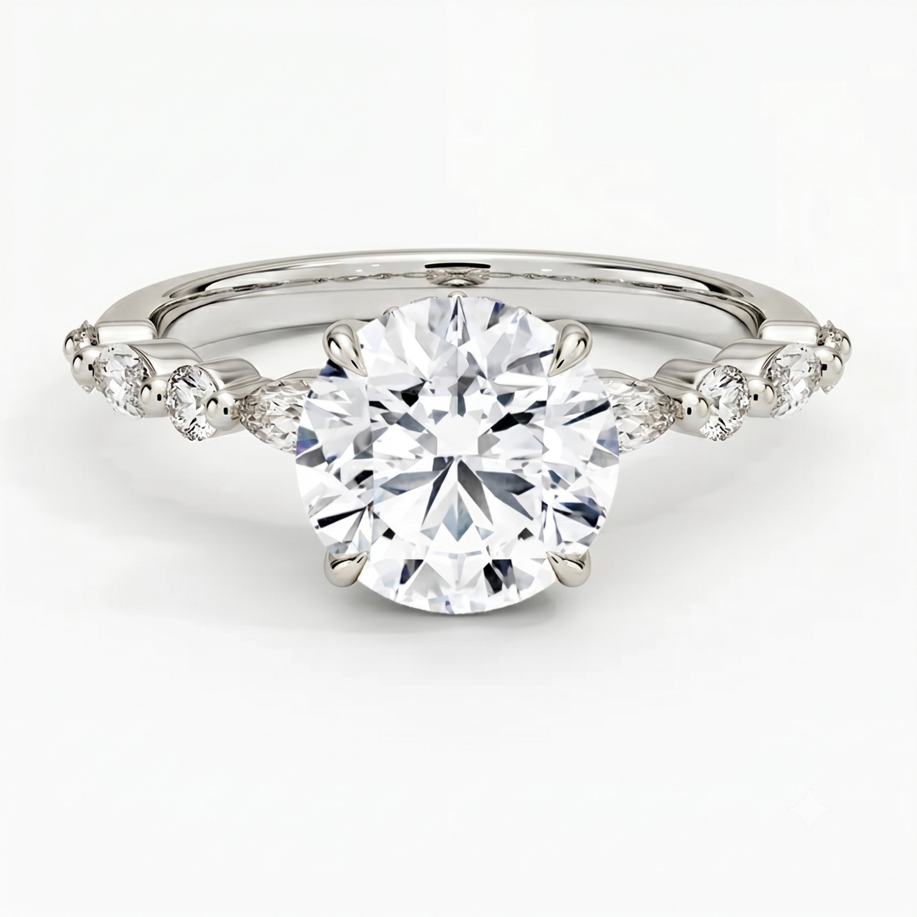Ivy Hidden Halo Round Ring