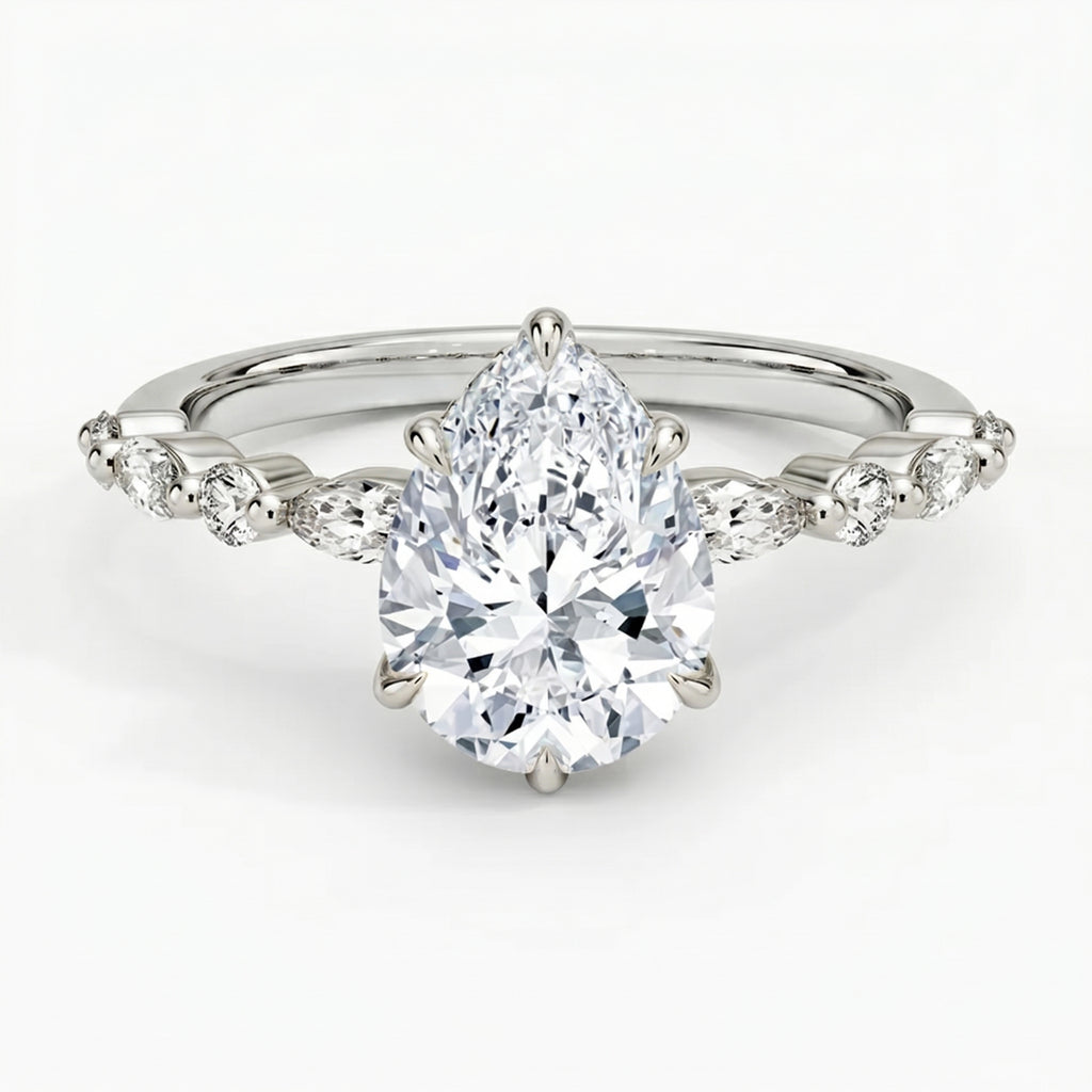 Ivy Hidden Halo Pear Ring