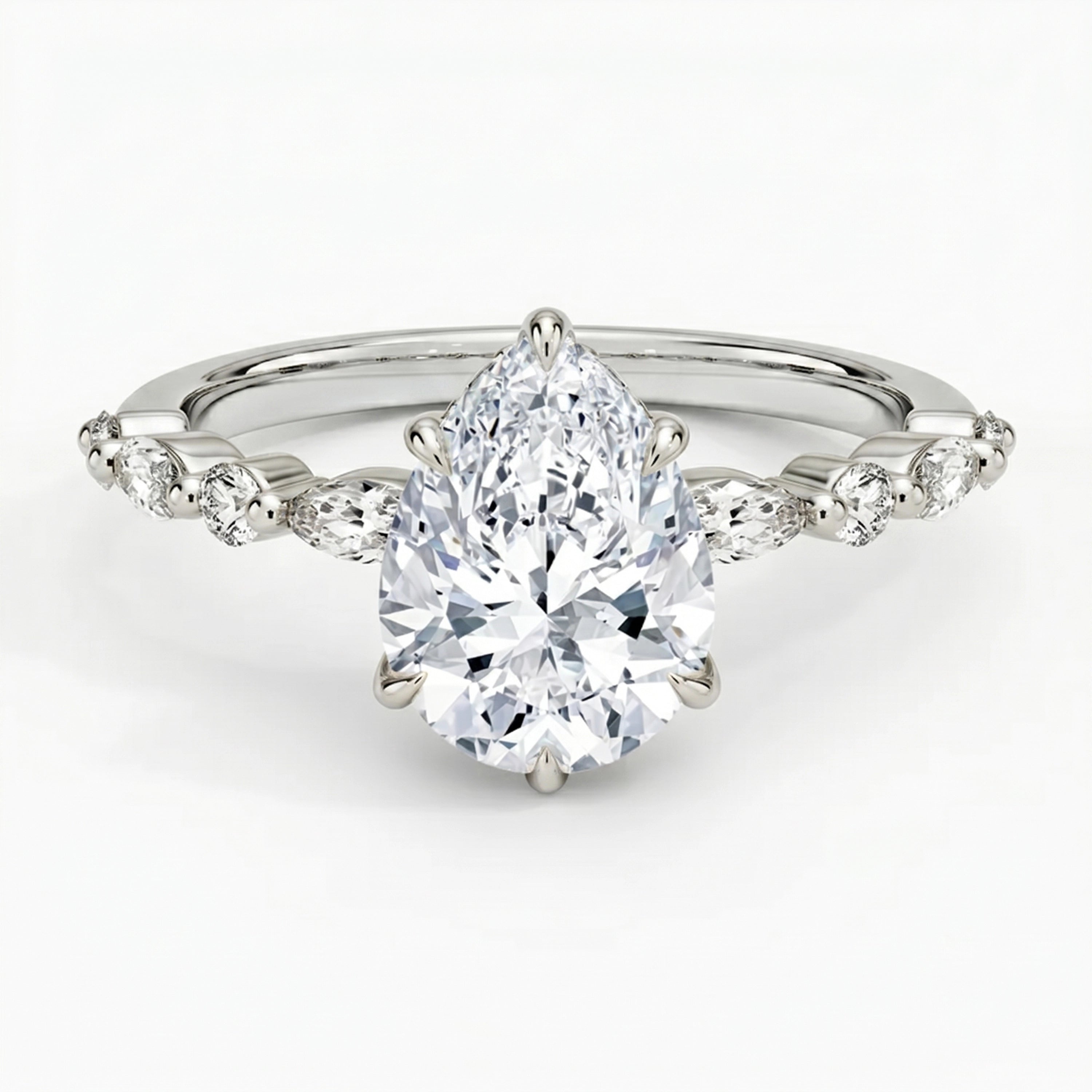 Ivy Hidden Halo Pear Ring