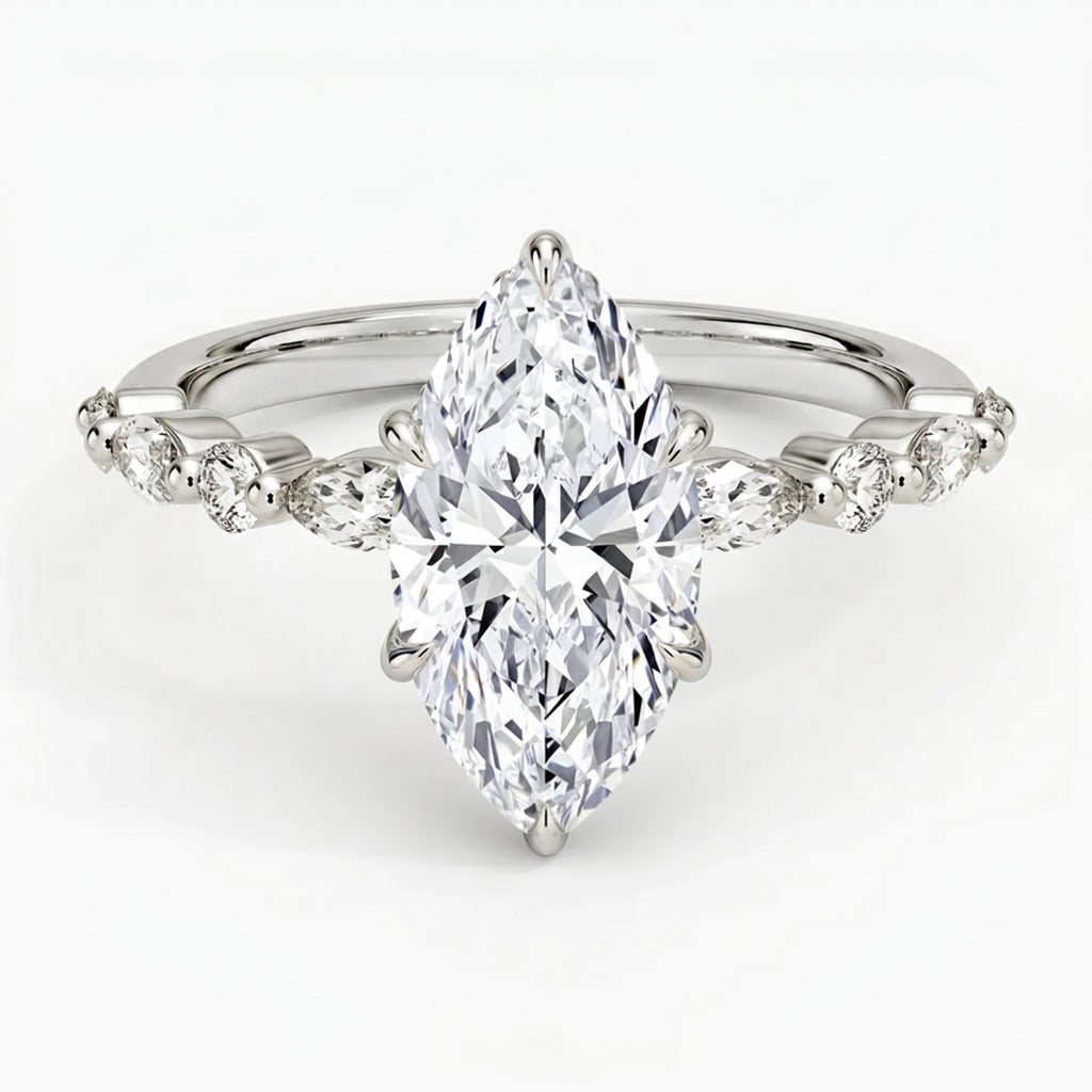 Ivy Hidden Halo Marquise Ring