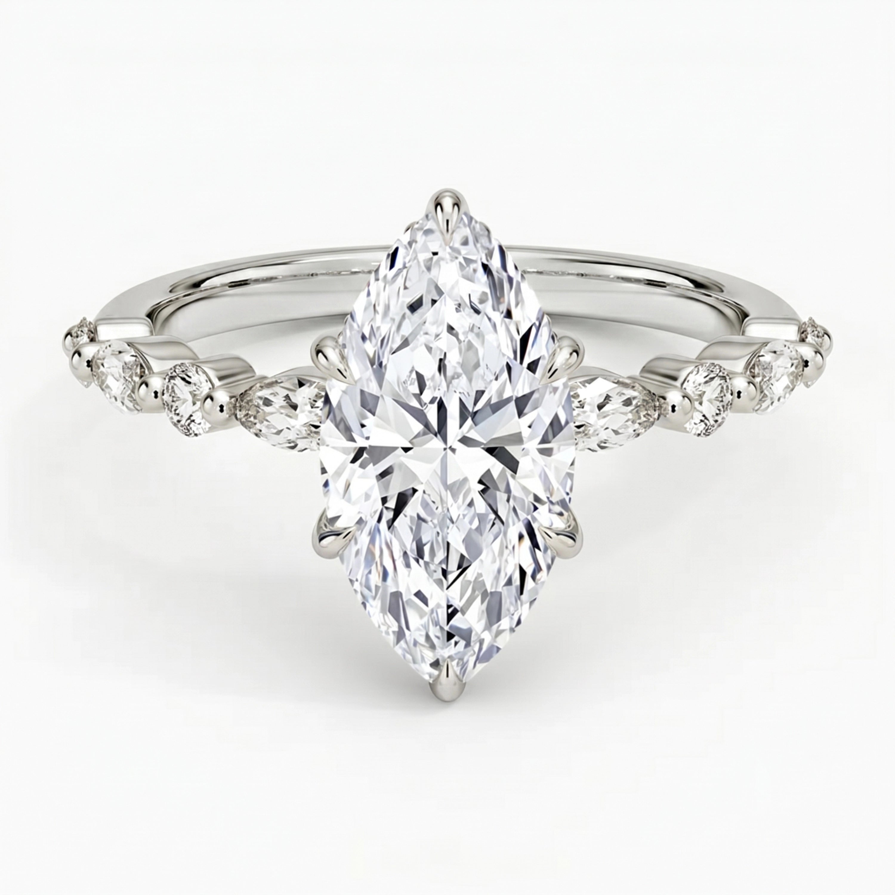 Ivy Hidden Halo Marquise Ring