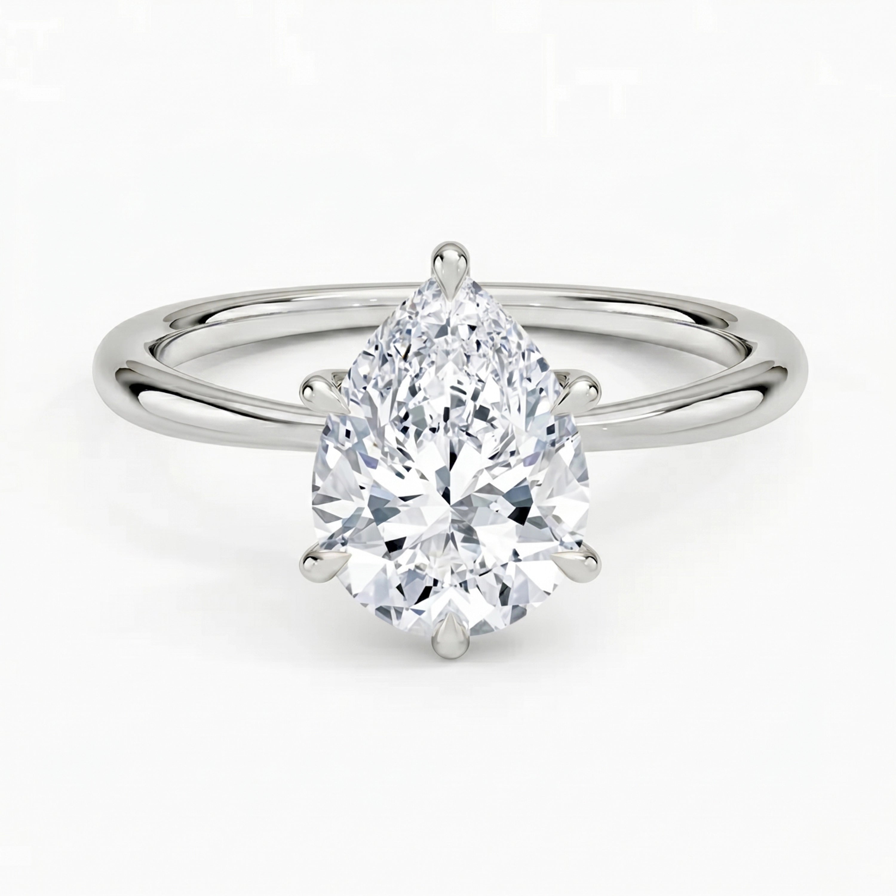 Iris Pear Solitaire Ring