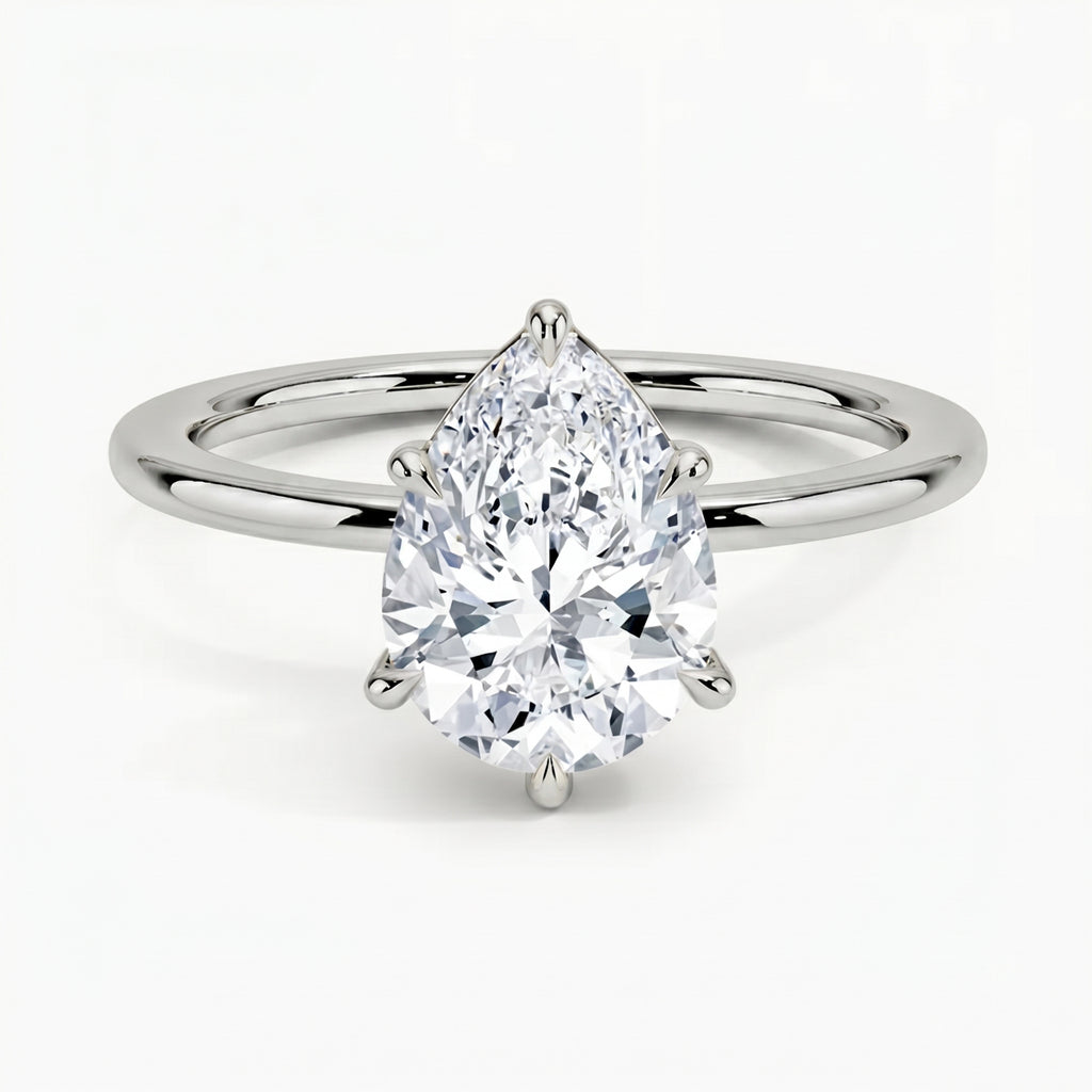 Classic Six-Prong Pear Solitaire Ring