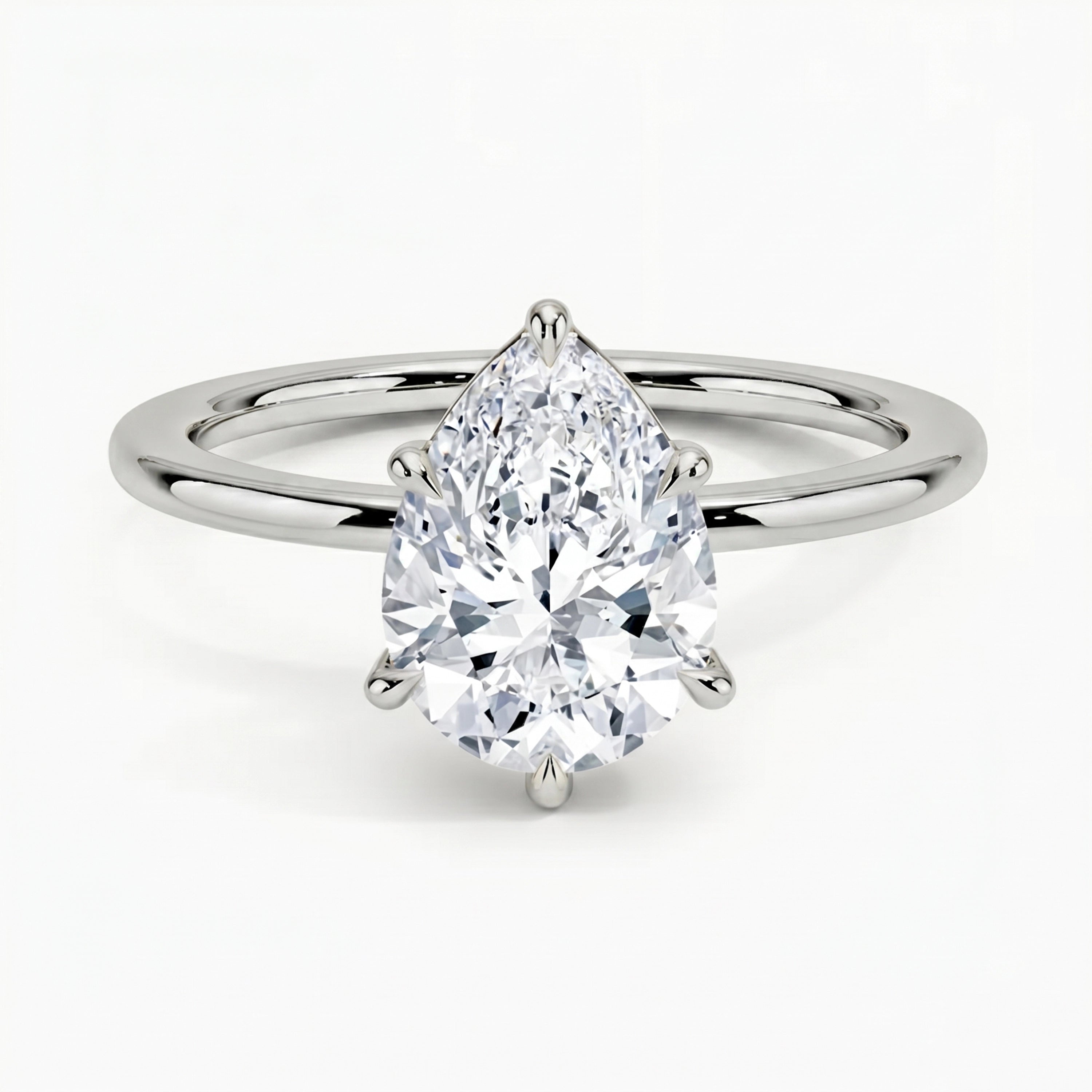 Classic Six-Prong Pear Solitaire Ring