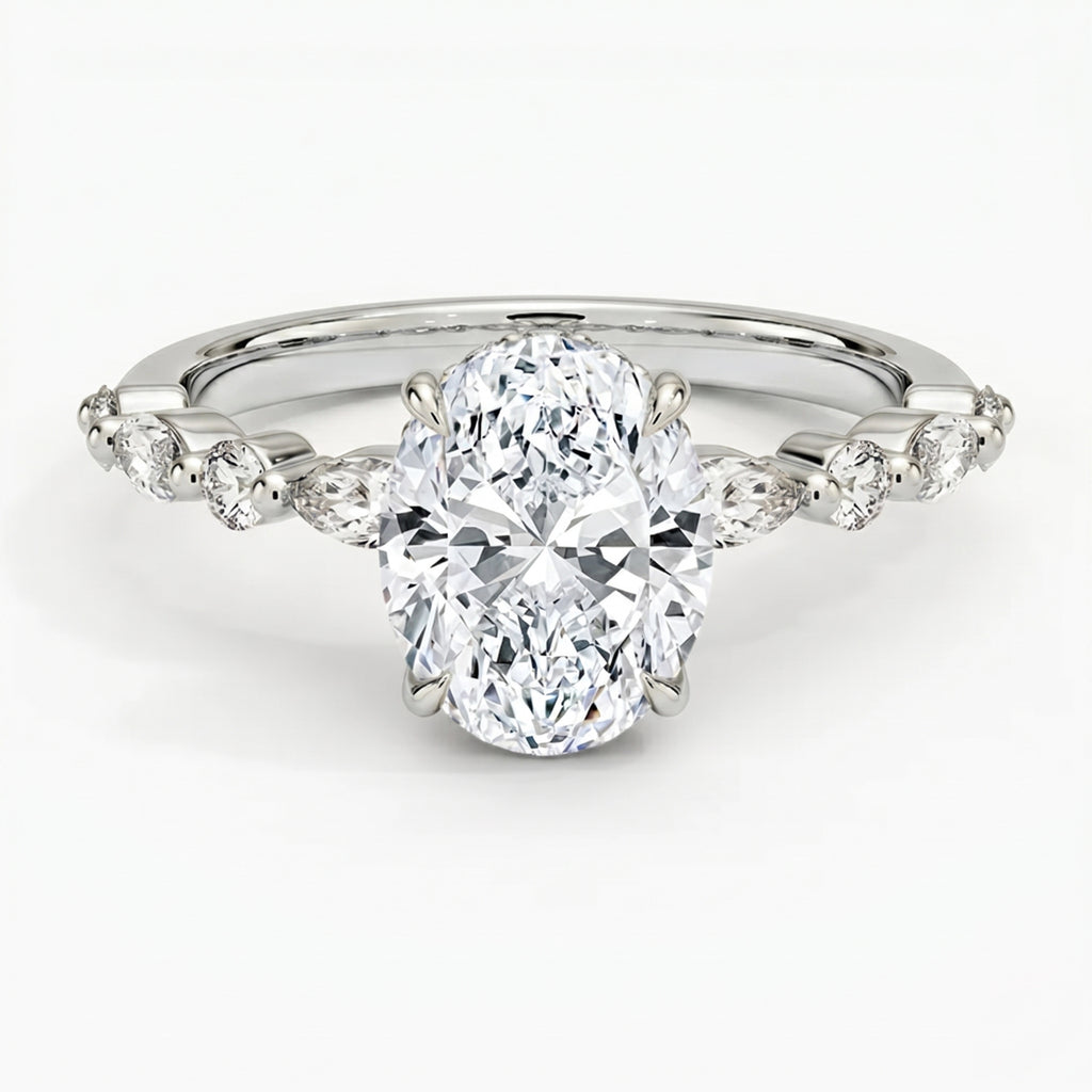 Ivy Hidden Halo Oval Ring