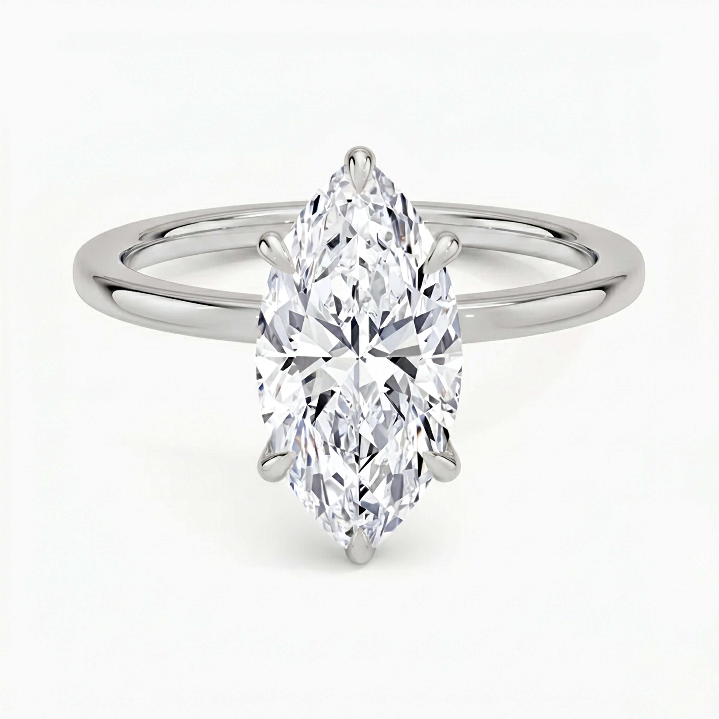 Hidden Halo Marquise Solitaire Ring
