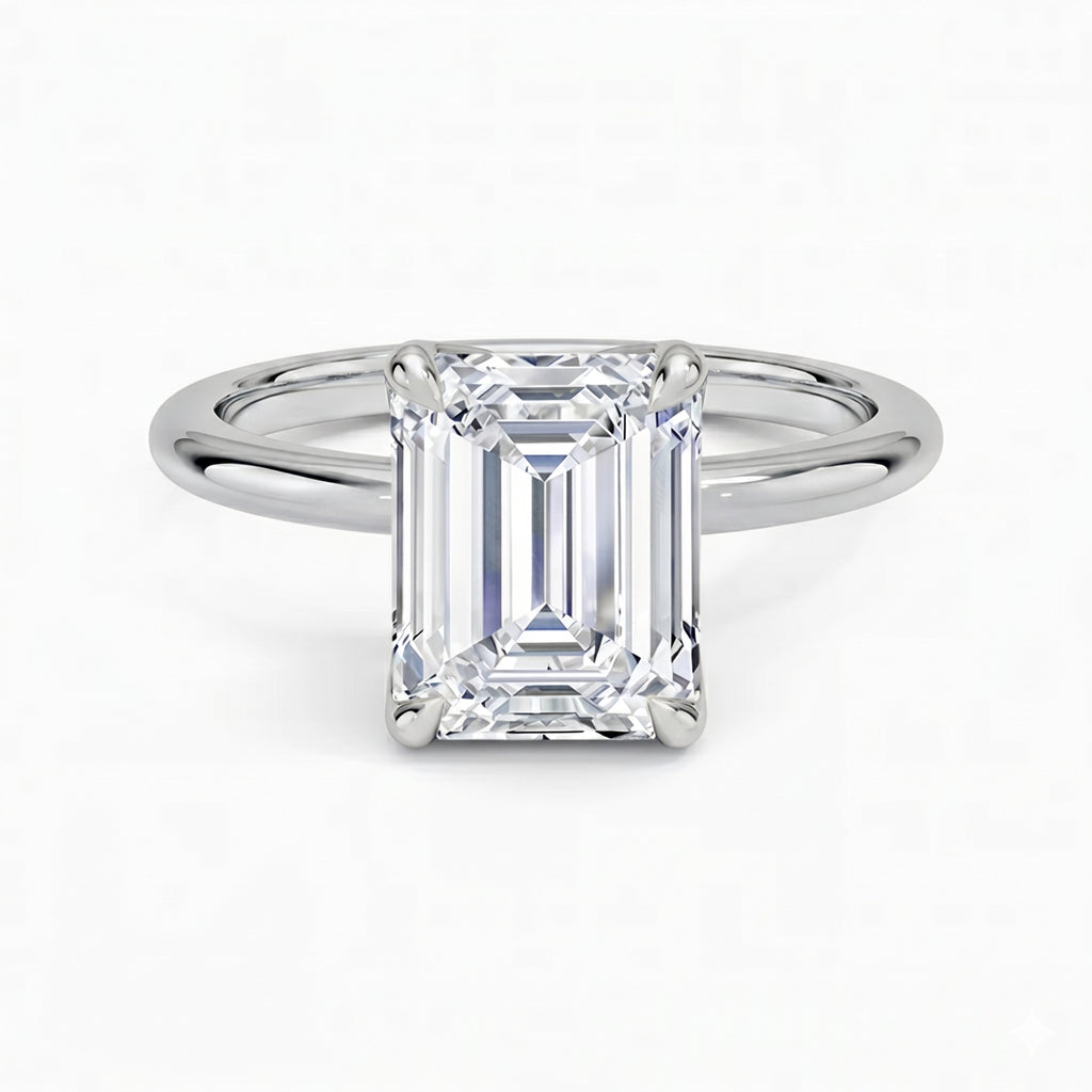 Flora Emerald Solitaire Ring