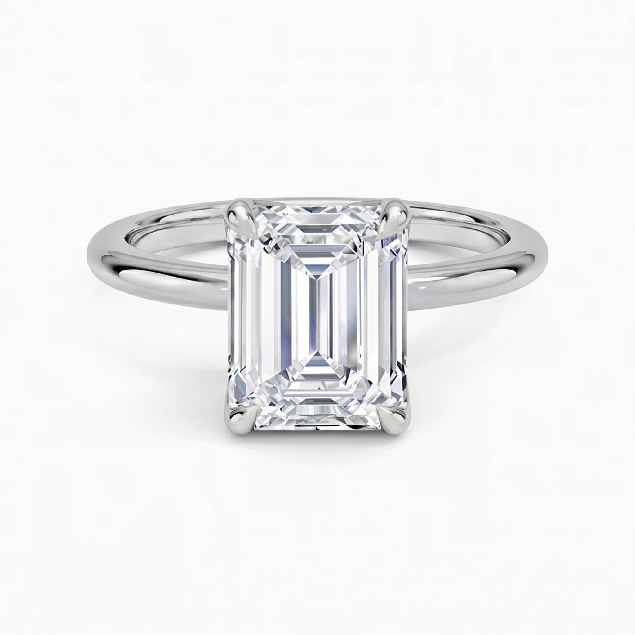 Flora Emerald Solitaire Ring