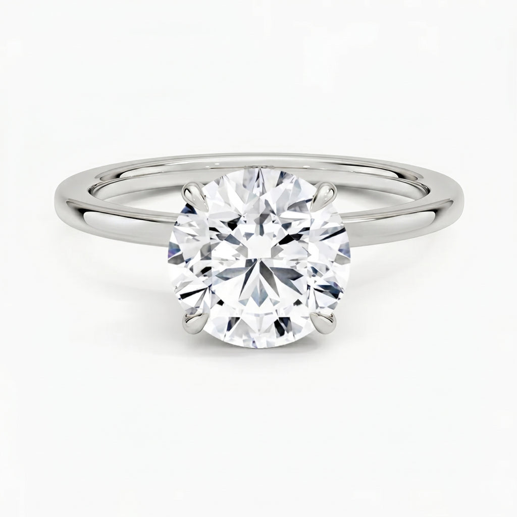 Hidden Halo Round Solitaire Ring
