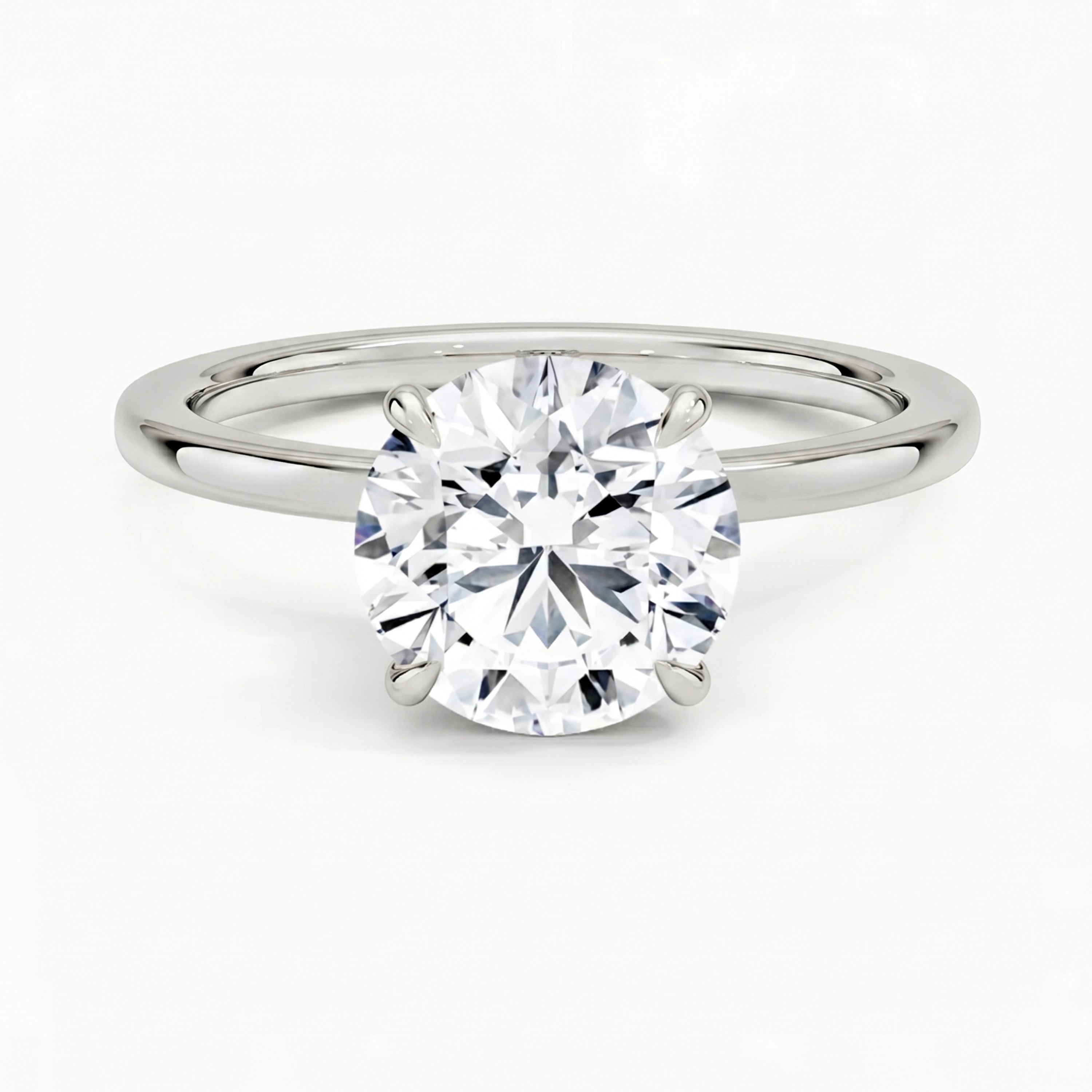 Hidden Halo Round Solitaire Ring