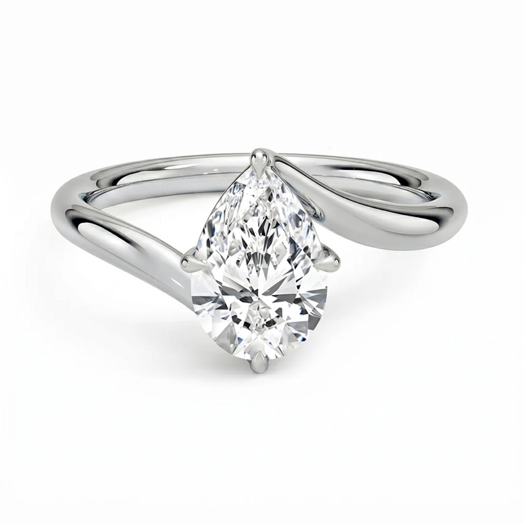 Embrace Pear Solitaire Ring