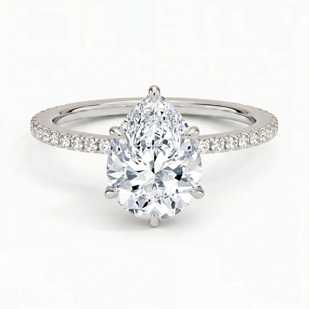 Lumina Pavé Pear Ring