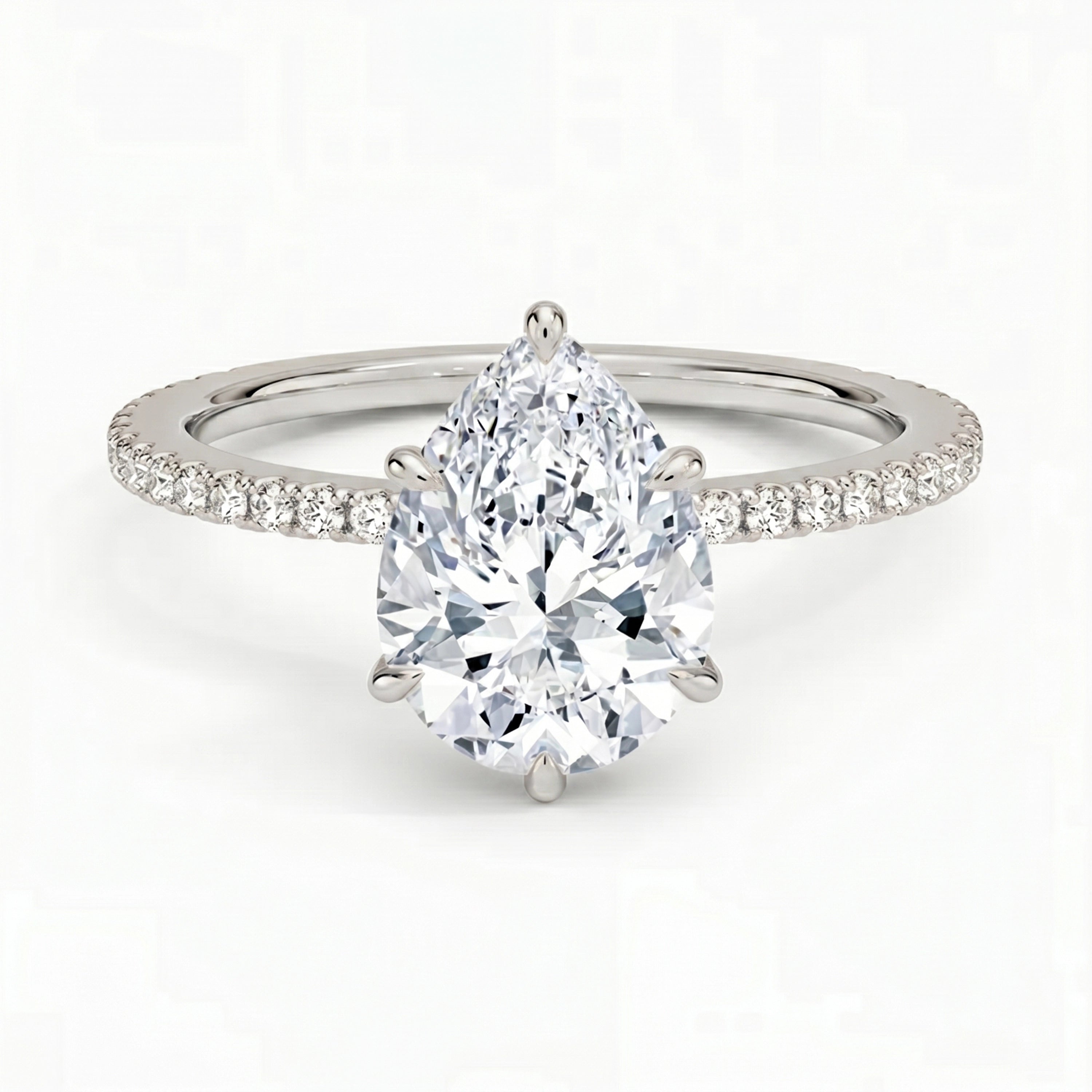 Lumina Pavé Pear Ring
