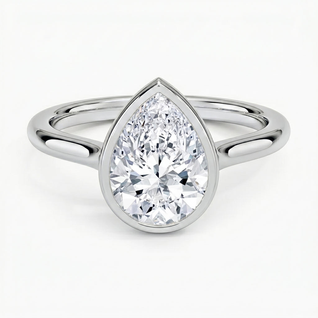 Luna Pear Solitaire Ring