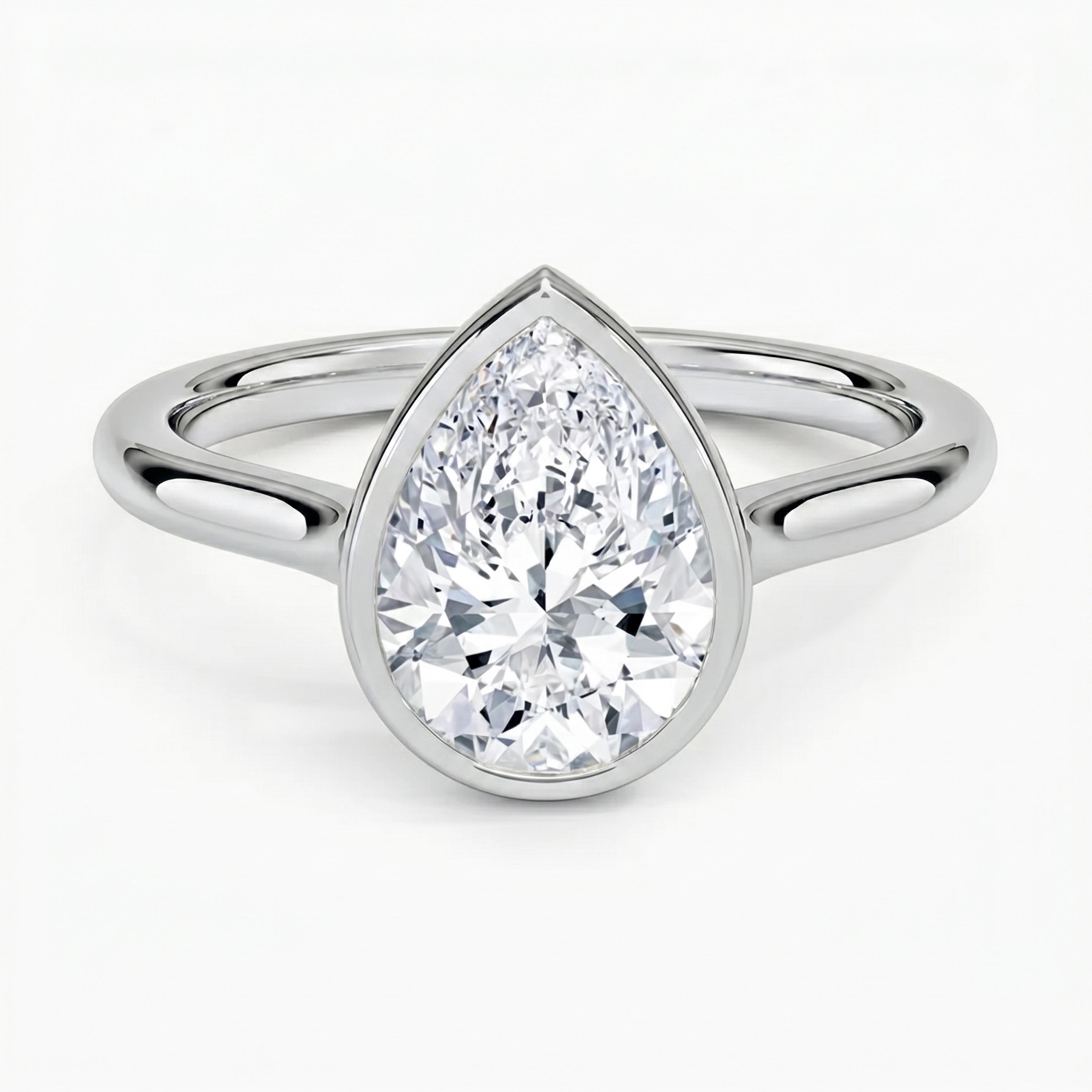 Luna Pear Solitaire Ring