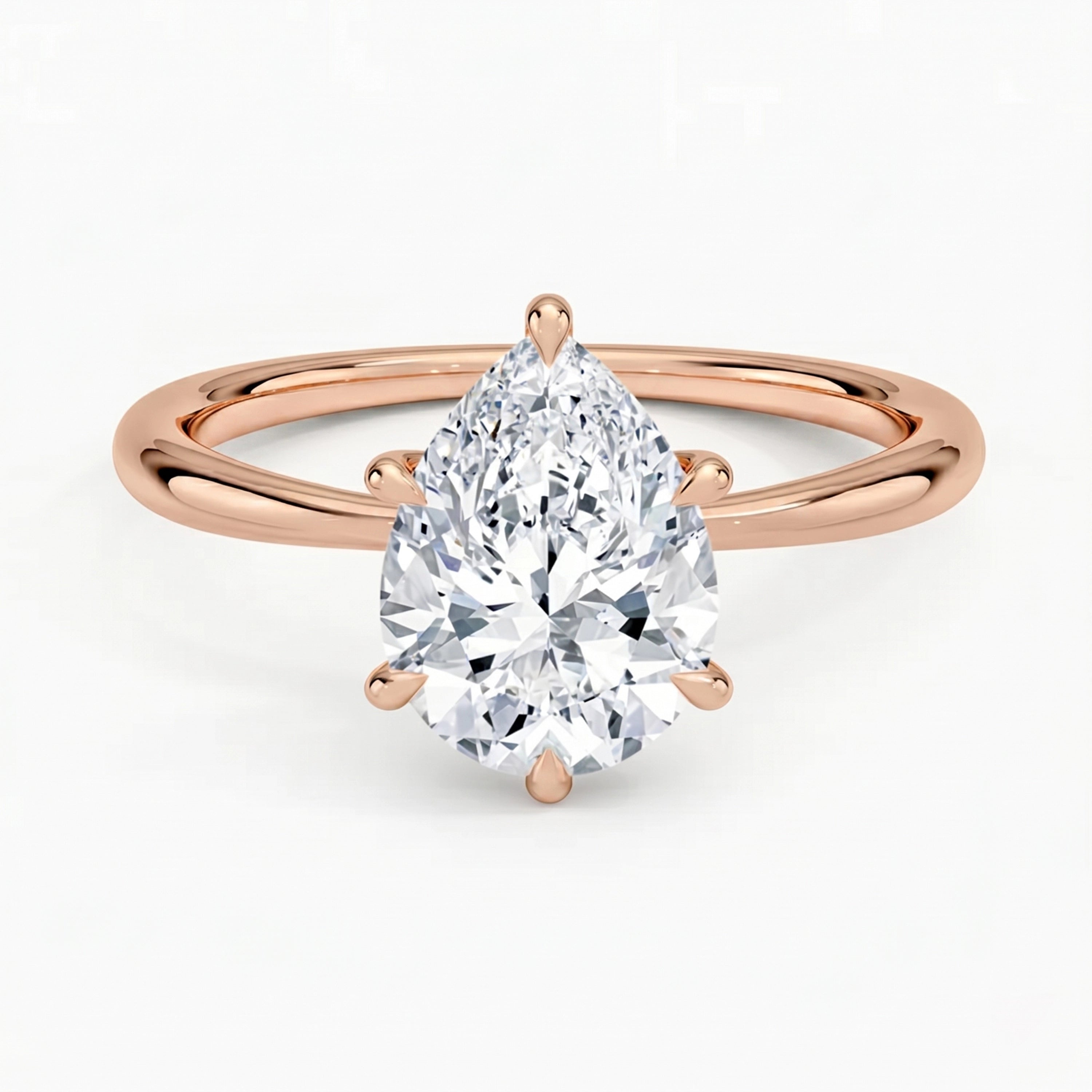 Iris Pear Solitaire Ring
