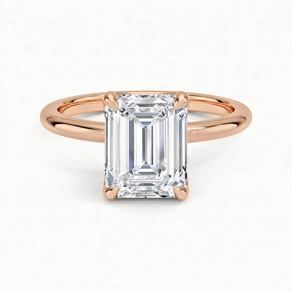 Flora Emerald Solitaire Ring
